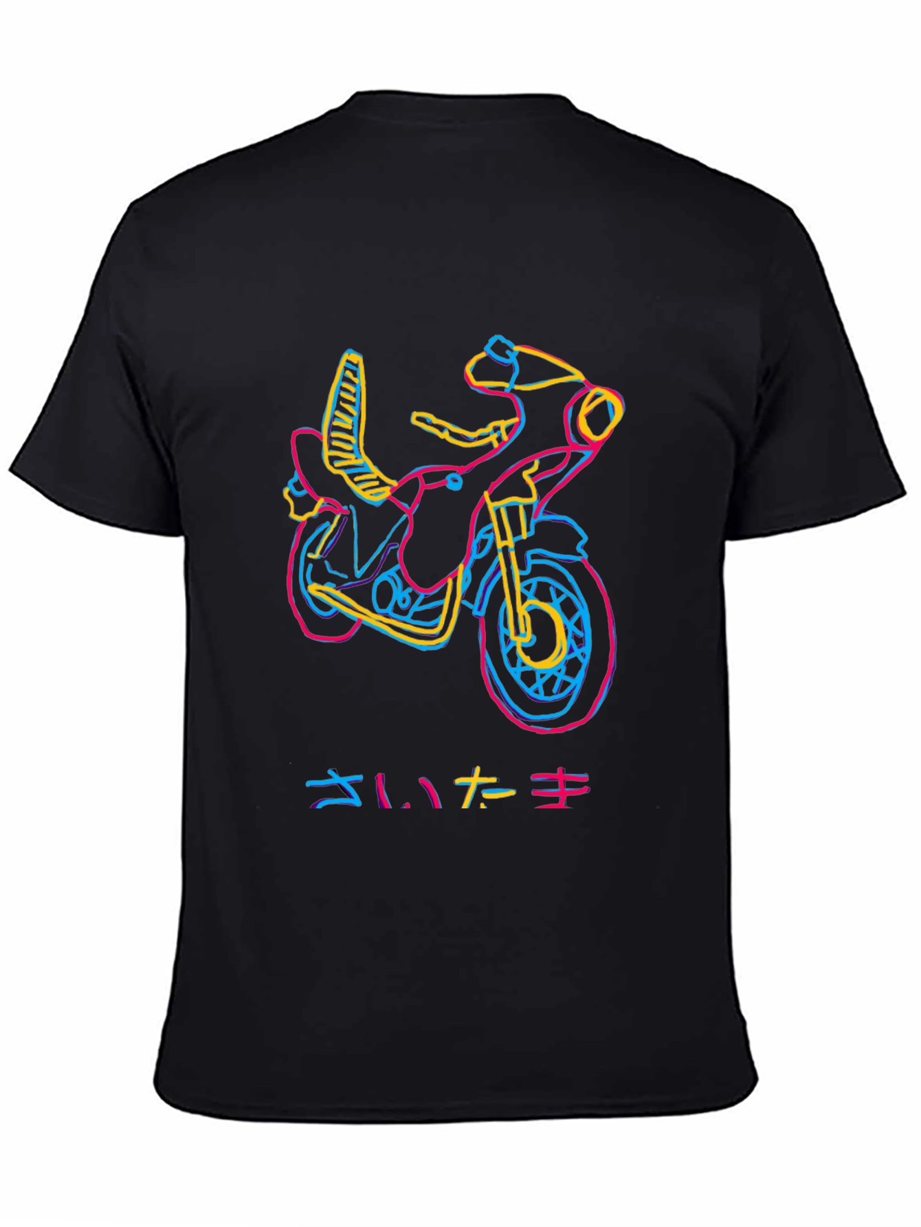 Neon Motorcycle Graphic T-Shirt