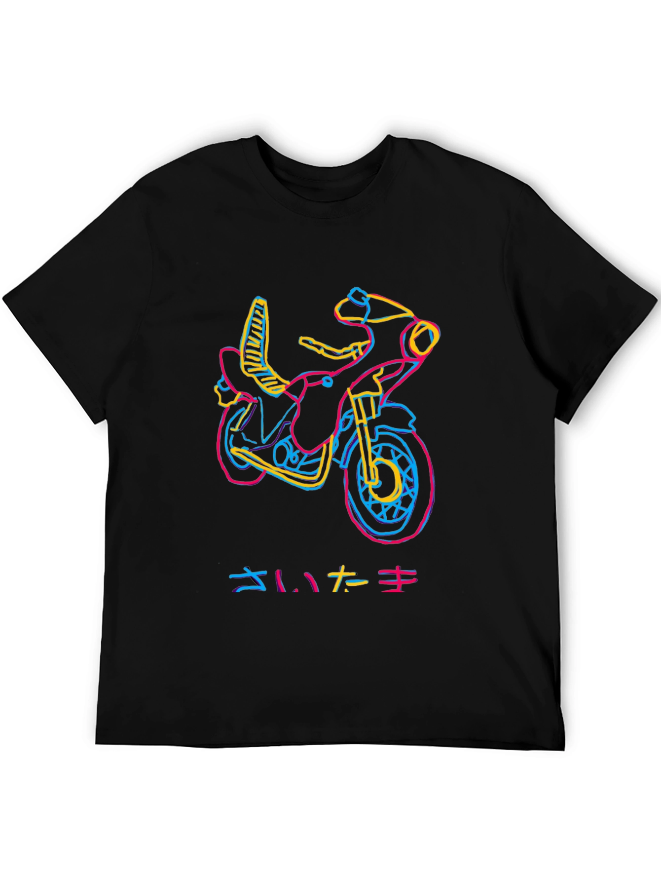 Neon Motorcycle Graphic T-Shirt