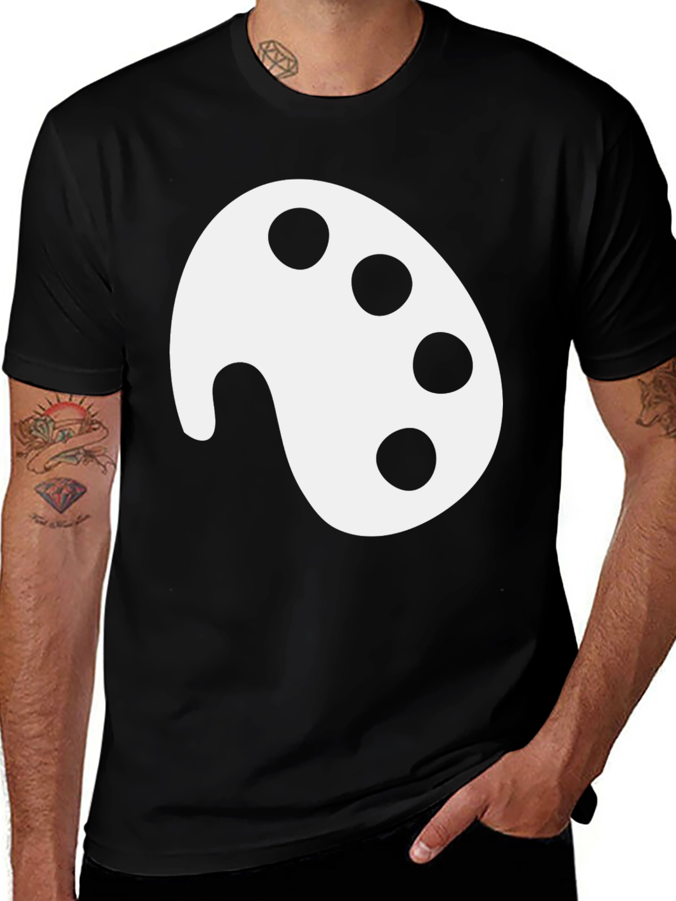 Artist Palette Black T-Shirt - Painters Essential