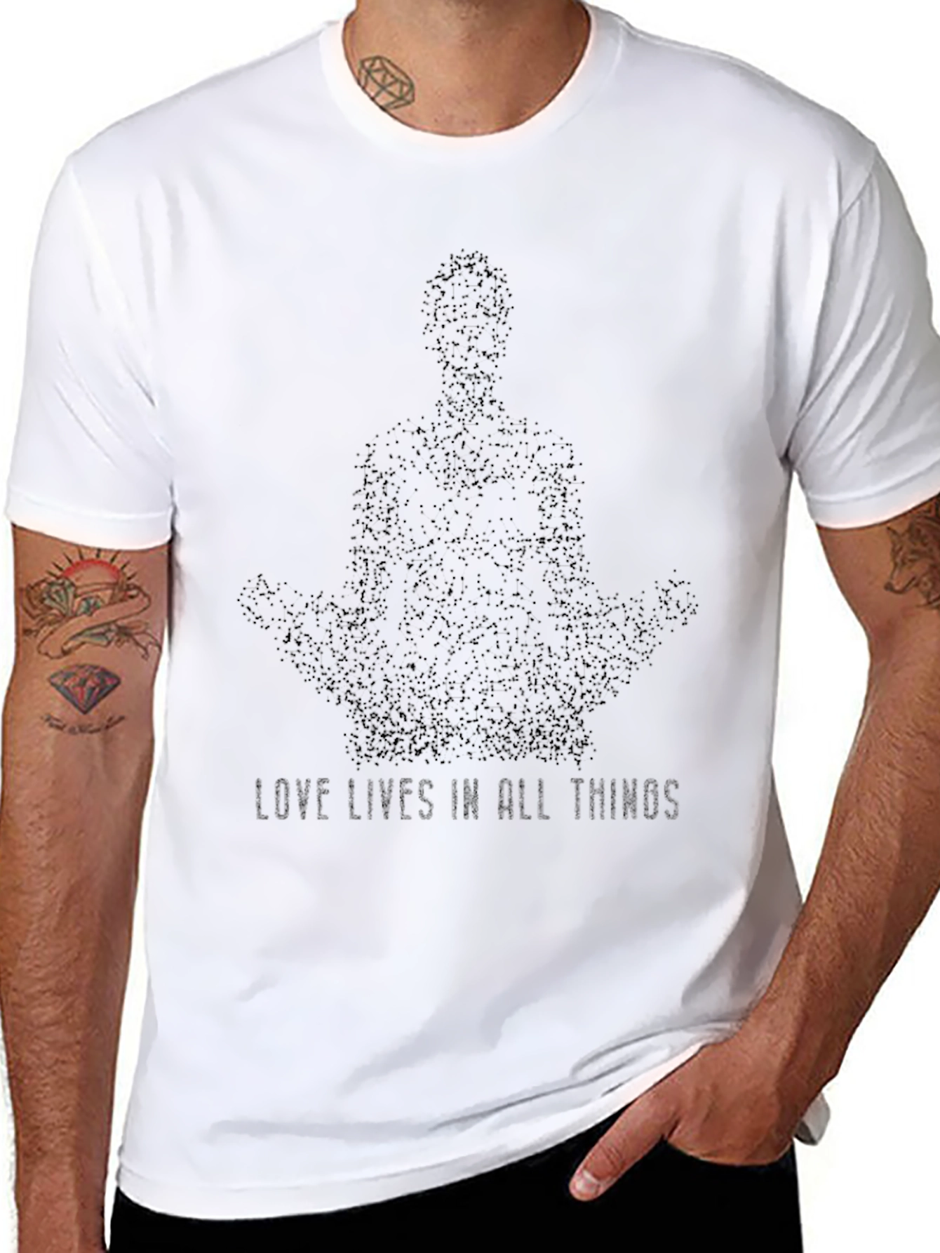 Love Lives Meditation T-Shirt - Black