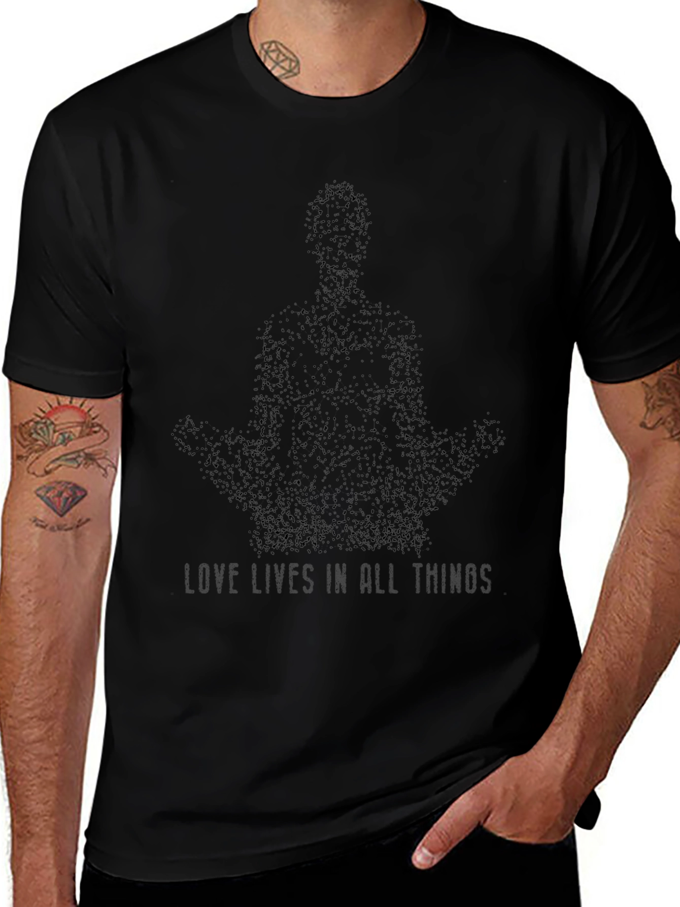 Love Lives Meditation T-Shirt - Black