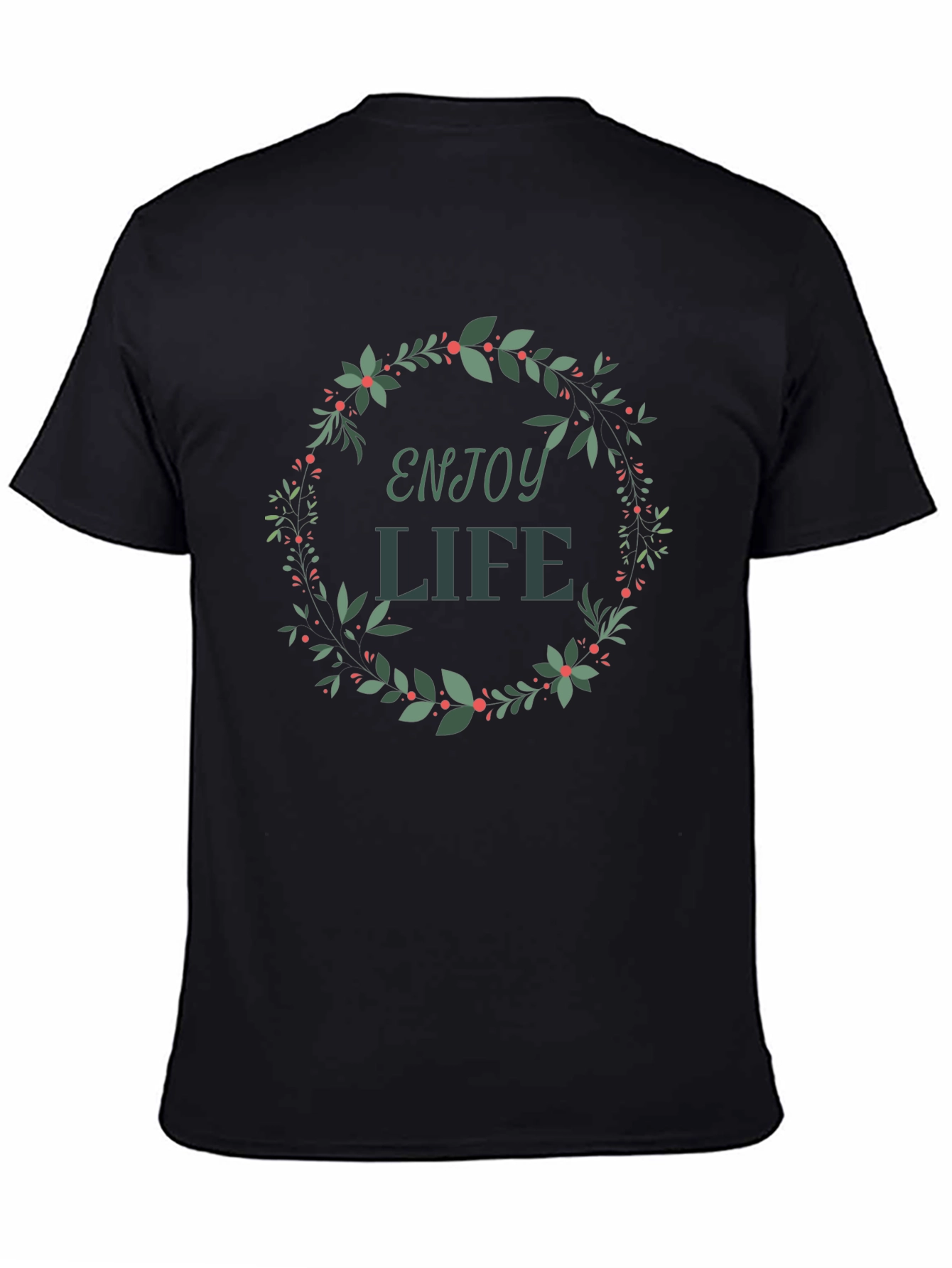 Enjoy Life Wreath Graphic Tee - Stylish Casual Wear