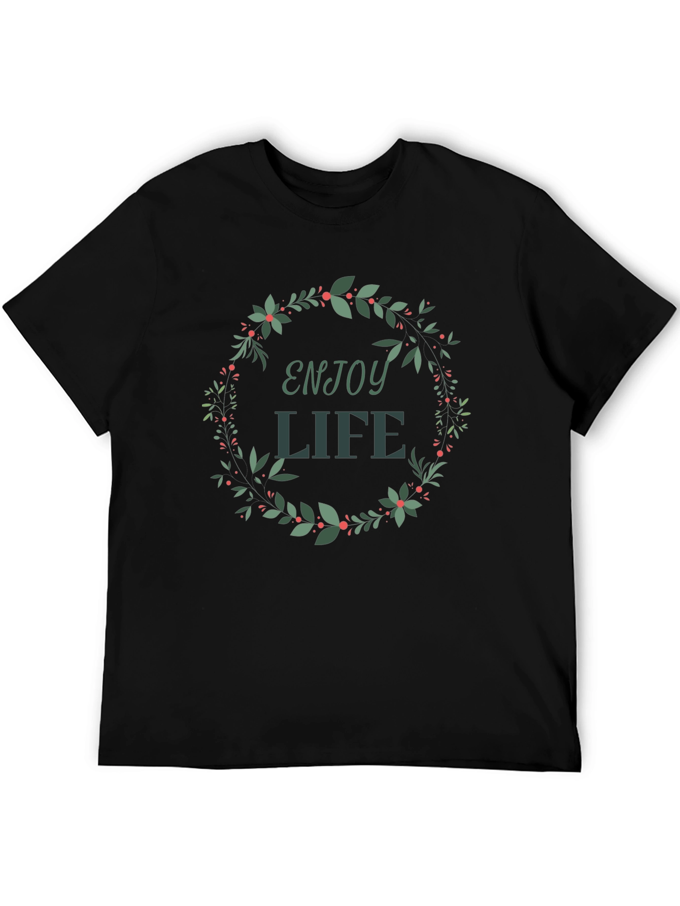 Enjoy Life Wreath Graphic Tee - Stylish Casual Wear