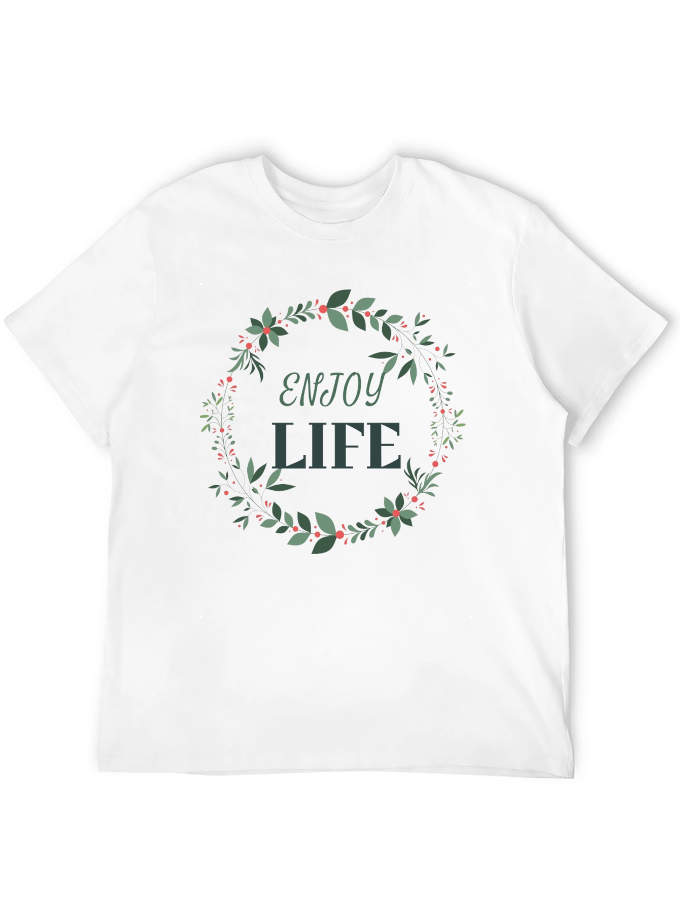 Enjoy Life Wreath Graphic Tee - Stylish Casual Wear