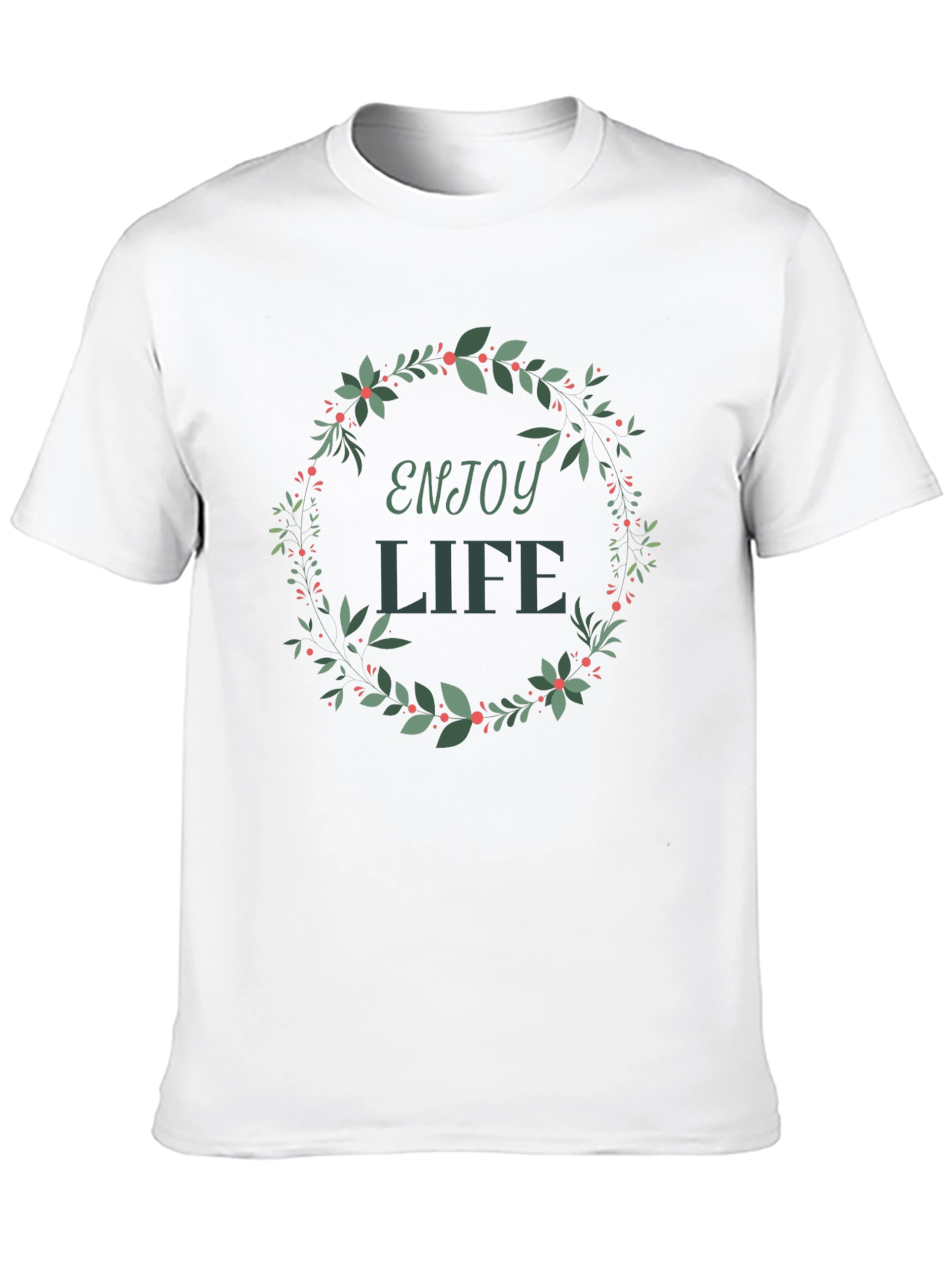 Enjoy Life Wreath Graphic Tee - Stylish Casual Wear