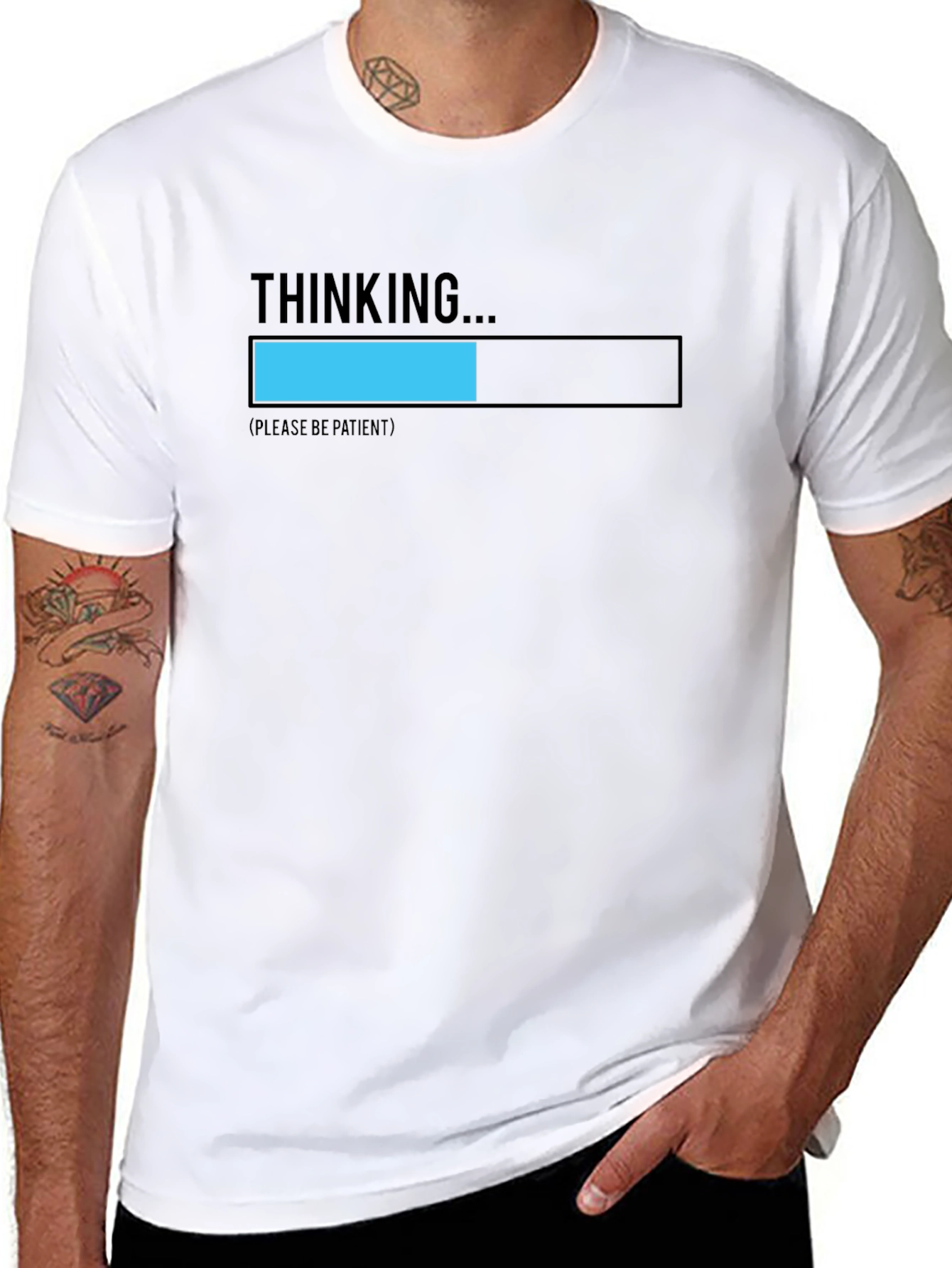 Thinking... Please be Patient Black T-Shirt