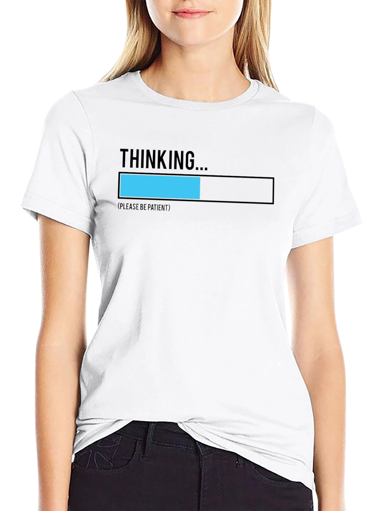 Thinking... Please be Patient Black T-Shirt