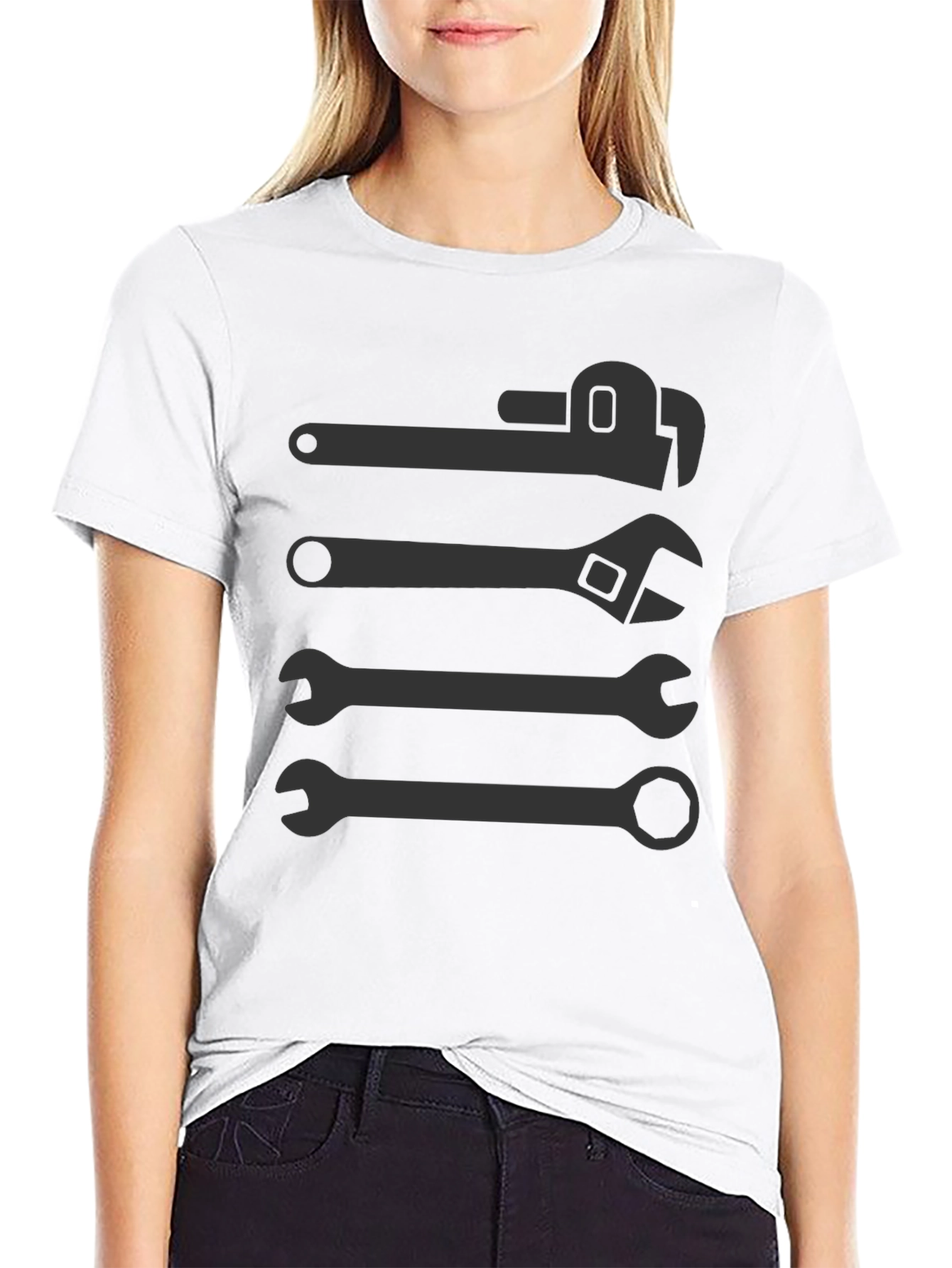 Wrench Graphic Tee - Black Crew Neck T-Shirt