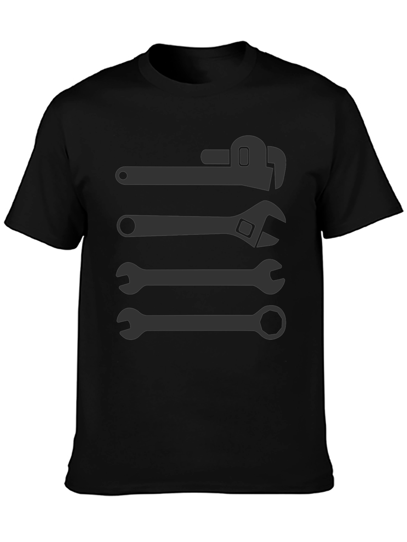 Wrench Graphic Tee - Black Crew Neck T-Shirt