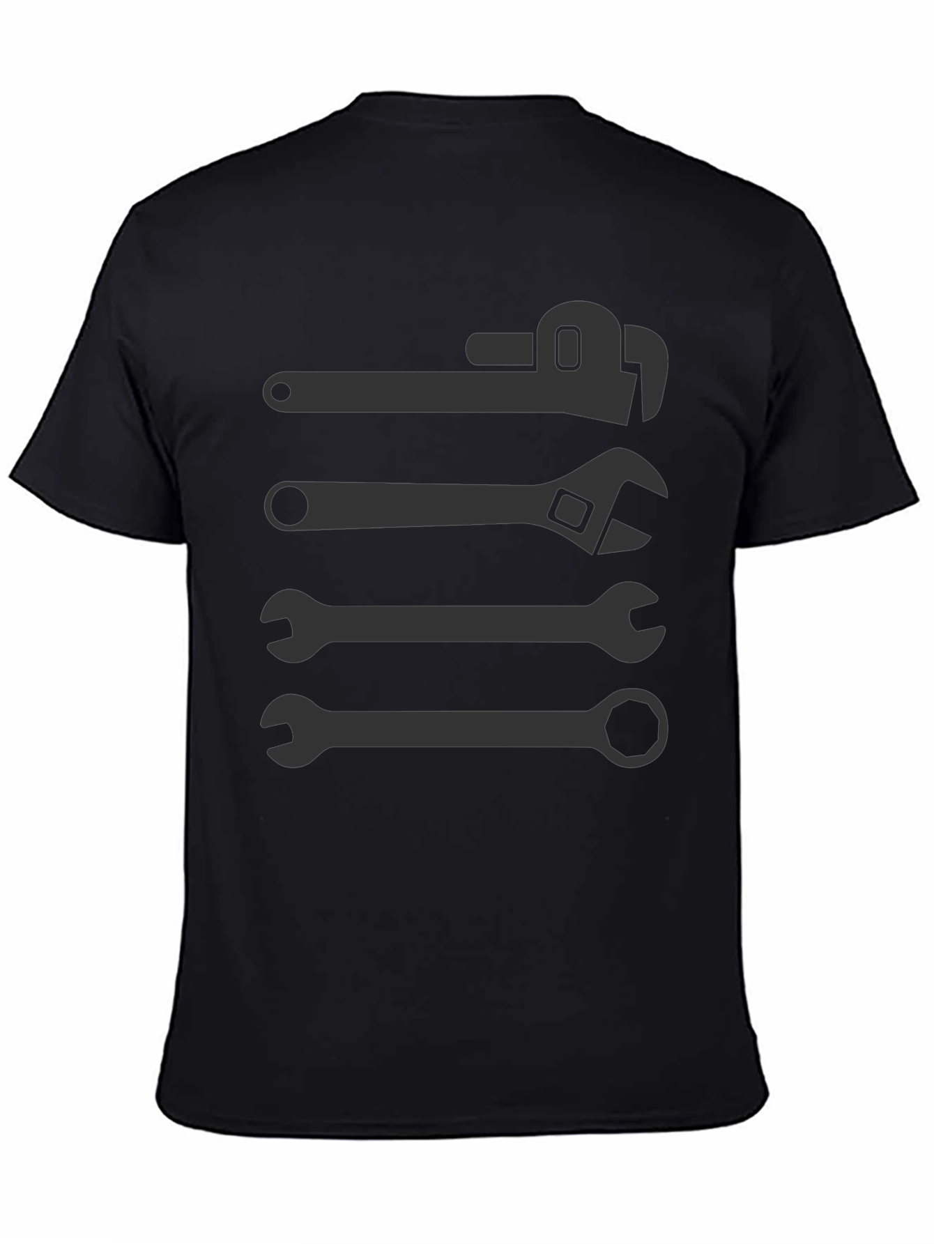 Wrench Graphic Tee - Black Crew Neck T-Shirt