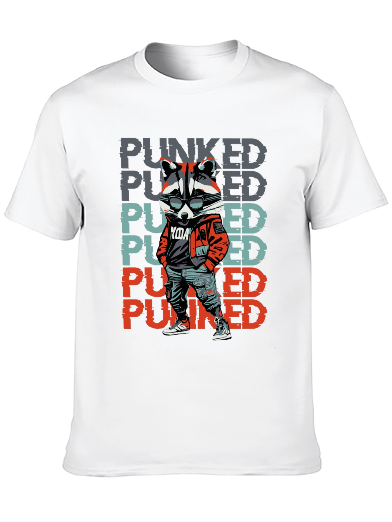 Punked Raccoon Graphic Tee - Cool & Edgy Design