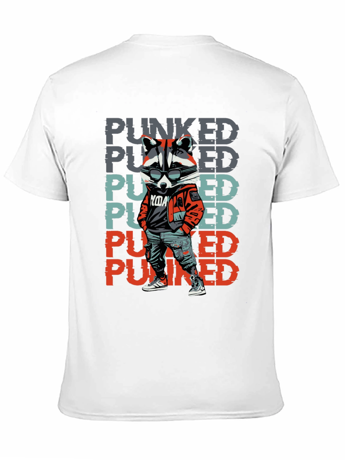 Punked Raccoon Graphic Tee - Cool & Edgy Design