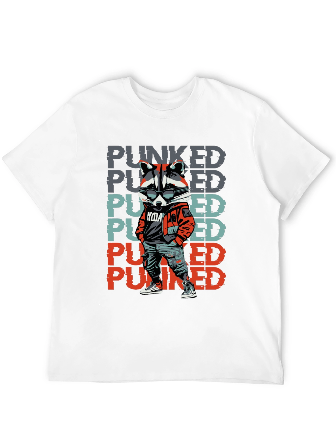 Punked Raccoon Graphic Tee - Cool & Edgy Design