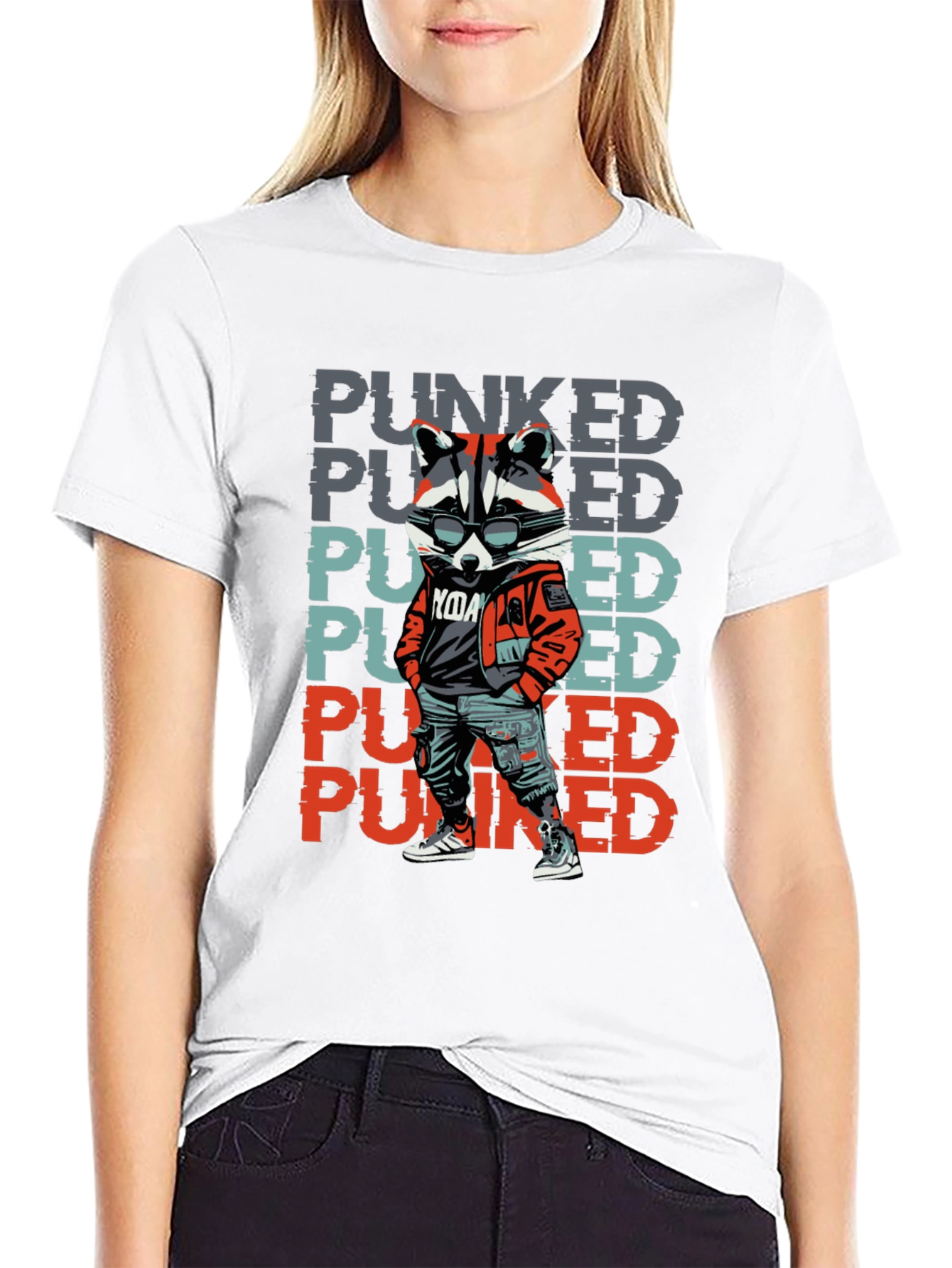 Punked Raccoon Graphic Tee - Cool & Edgy Design