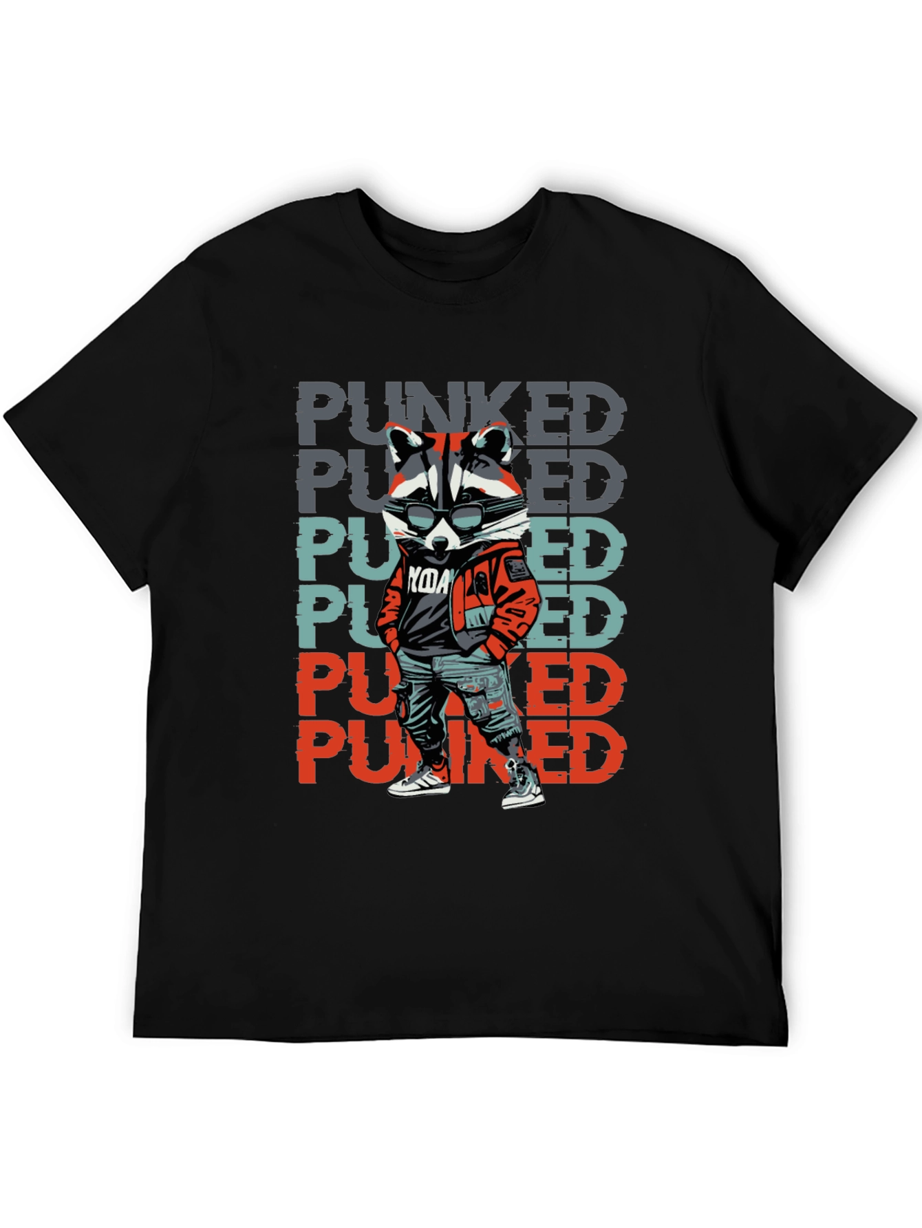 Punked Raccoon Graphic Tee - Cool & Edgy Design