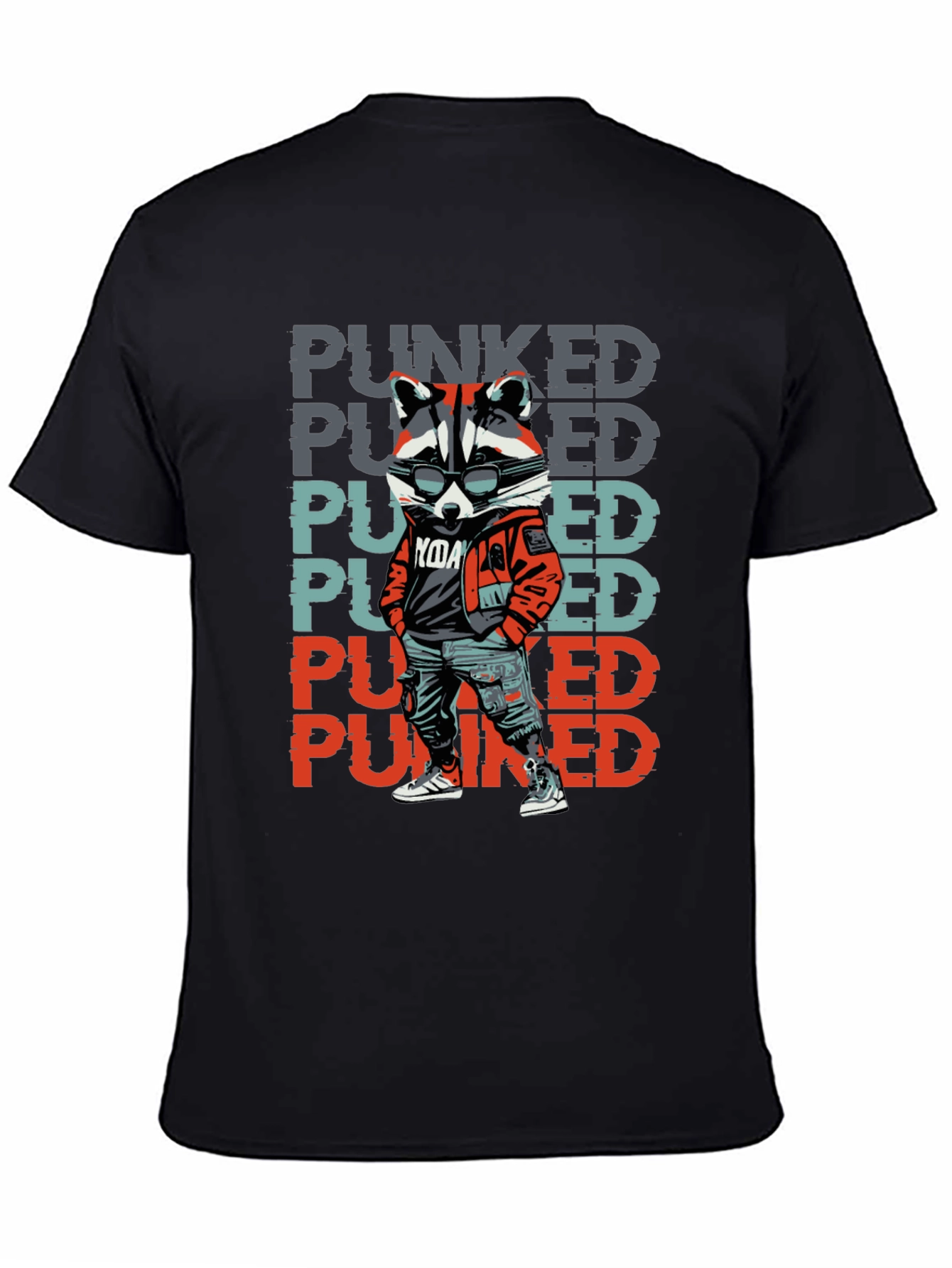 Punked Raccoon Graphic Tee - Cool & Edgy Design