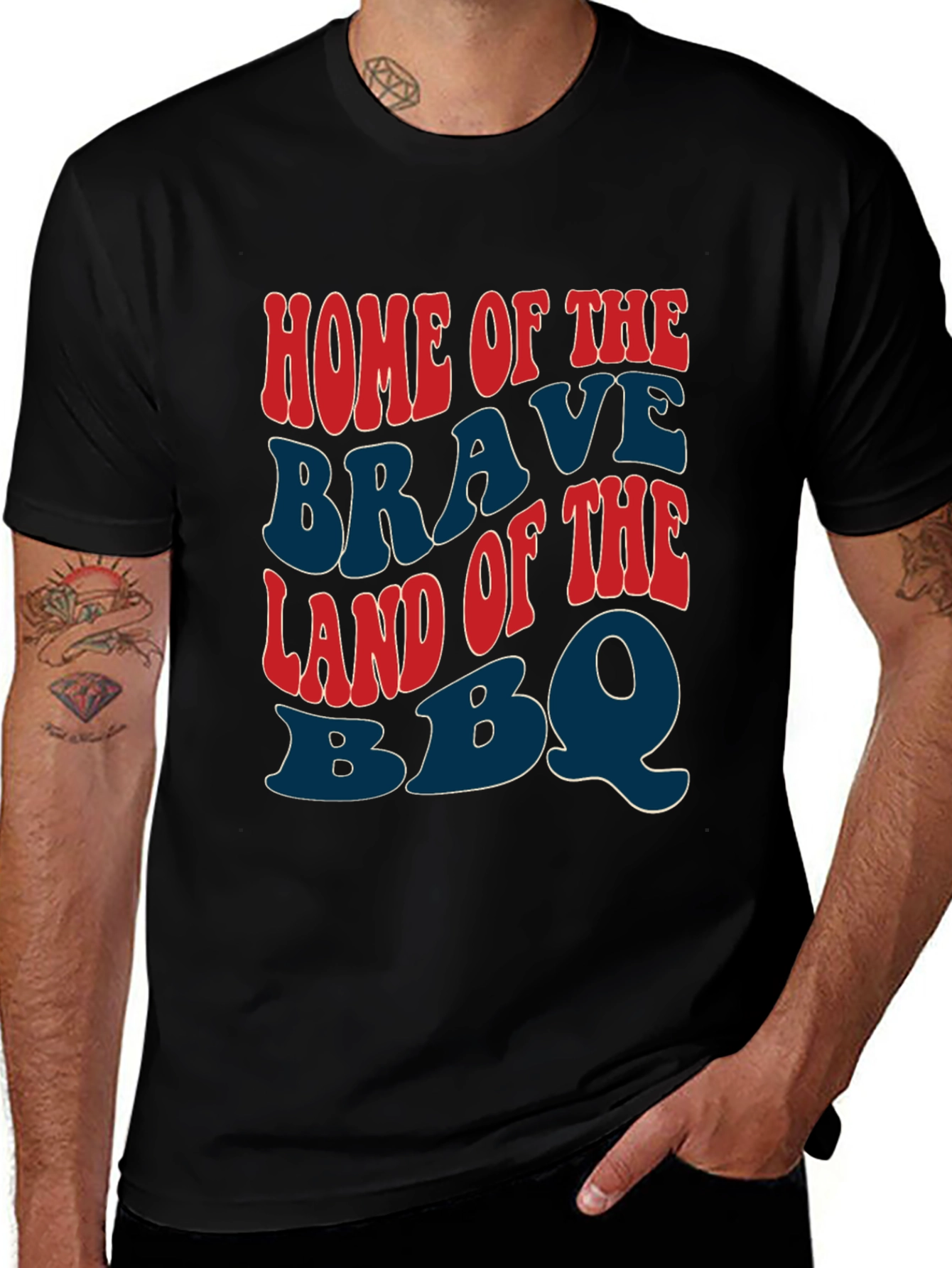 Home of the Brave BBQ Patriotic T-Shirt