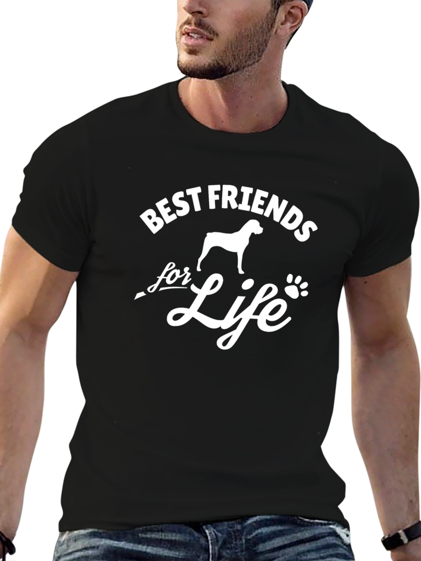 Best Friends For Life Dog T-Shirt - Black