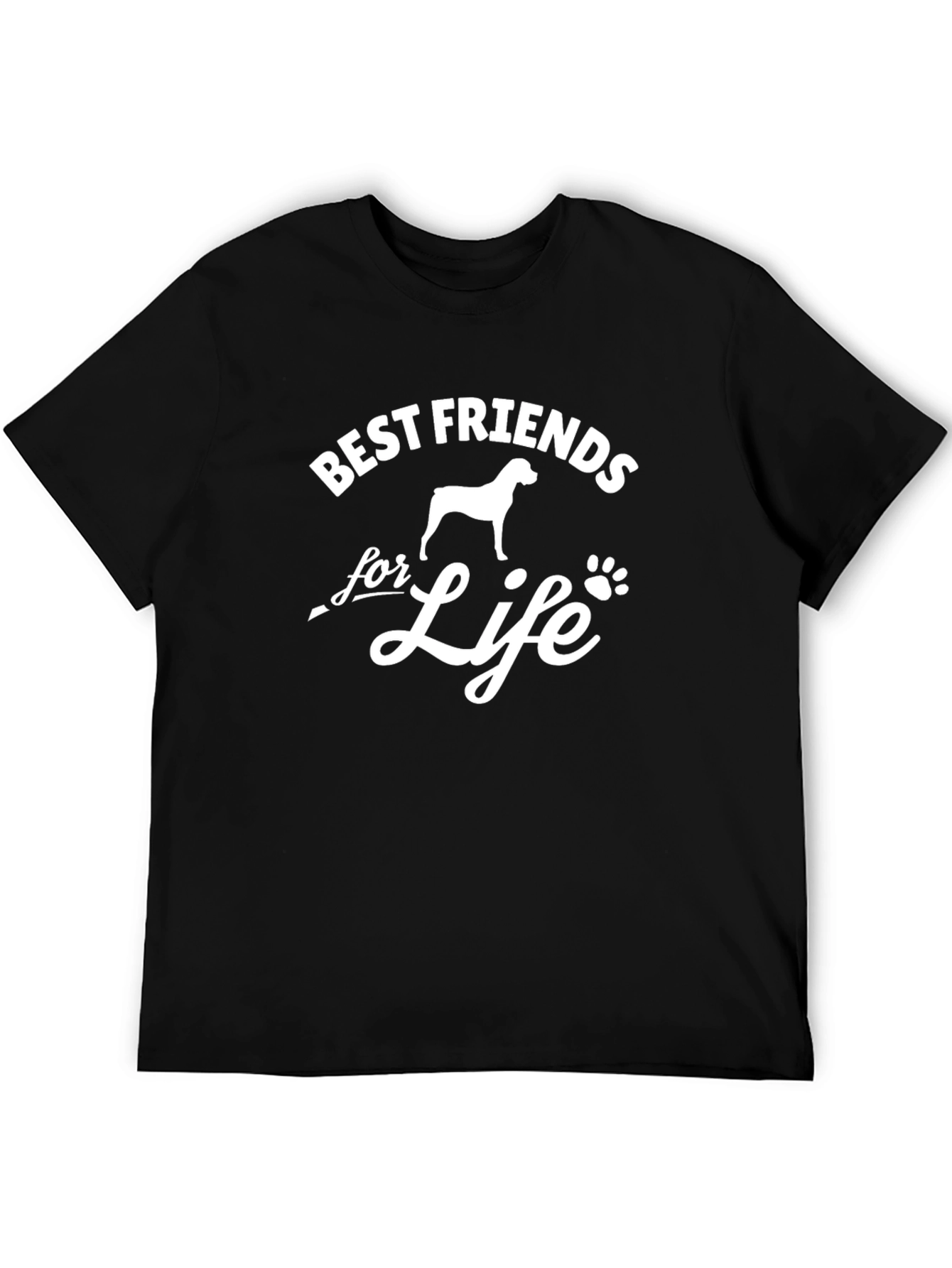 Best Friends For Life Dog T-Shirt - Black