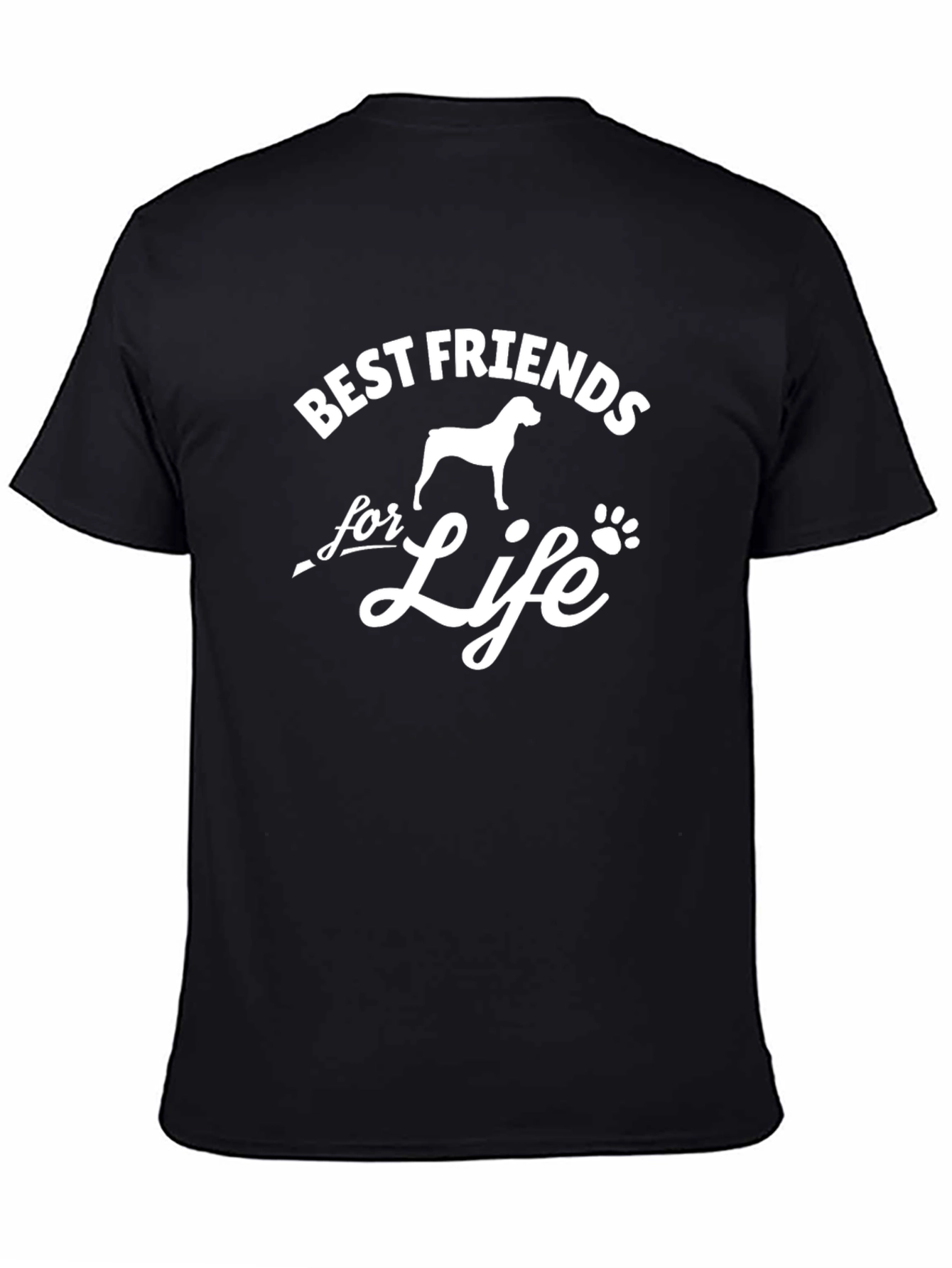 Best Friends For Life Dog T-Shirt - Black