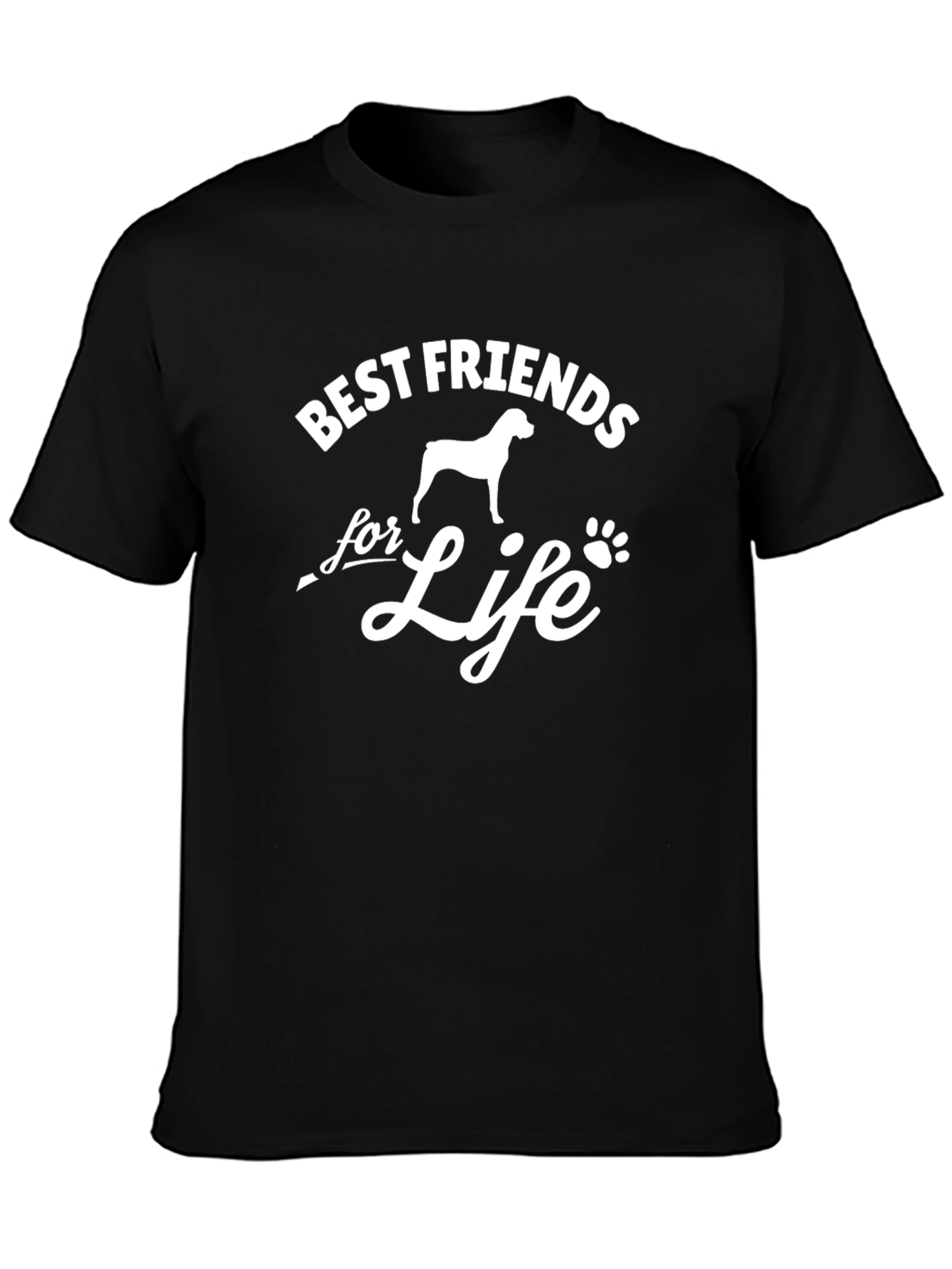 Best Friends For Life Dog T-Shirt - Black