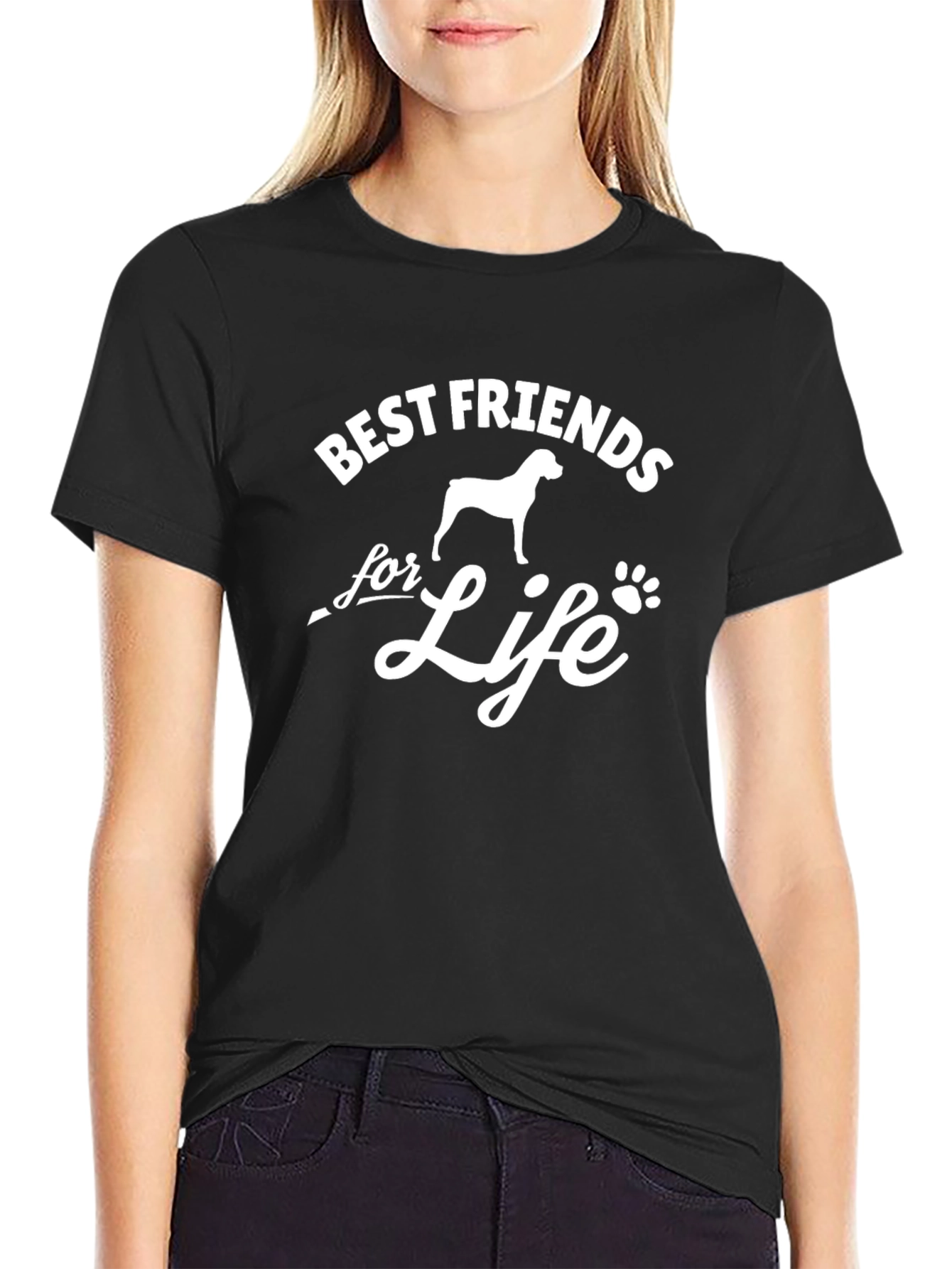 Best Friends For Life Dog T-Shirt - Black