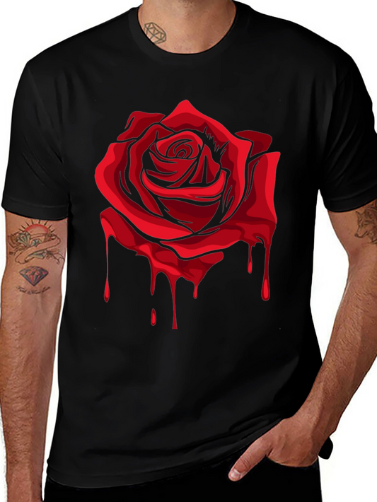 Bleeding Rose Graphic T-Shirt - Black