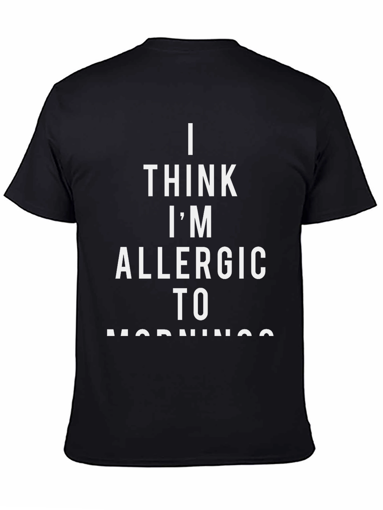 Funny Im Allergic to Mornings Black T-Shirt
