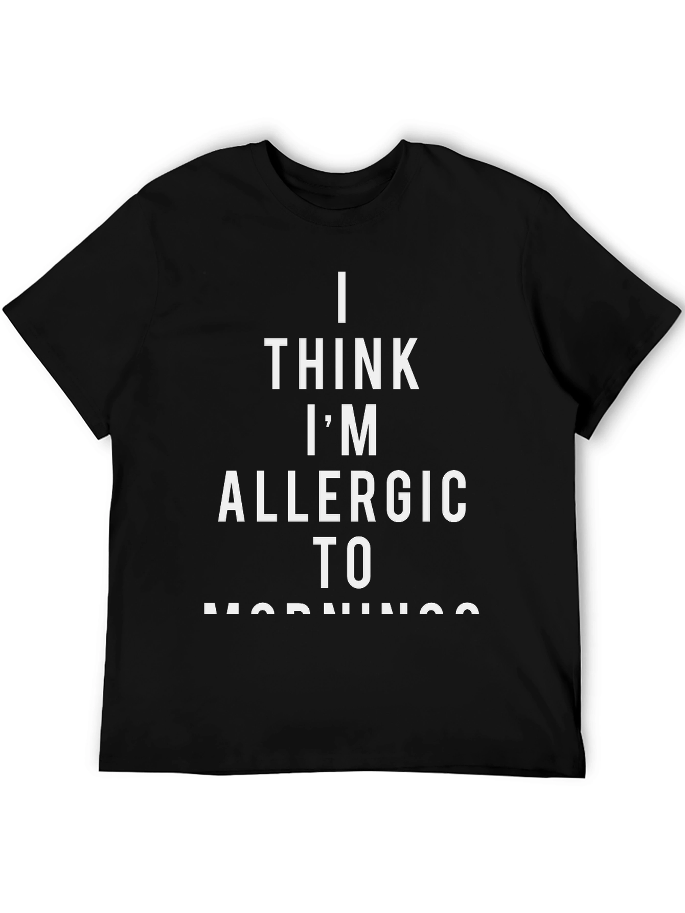 Funny Im Allergic to Mornings Black T-Shirt
