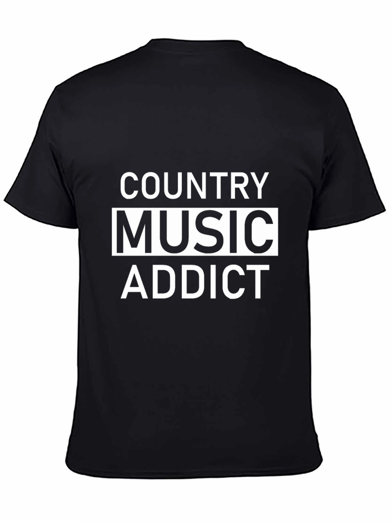 Country Music Addict Black Graphic Tee Shirt
