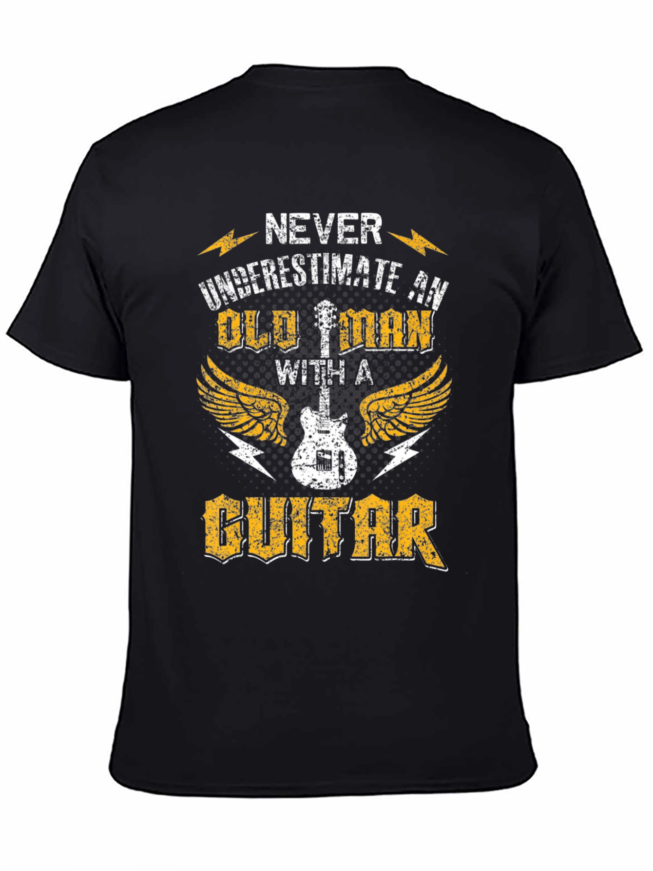 Never Underestimate Old Man With Guitar T-Shirt