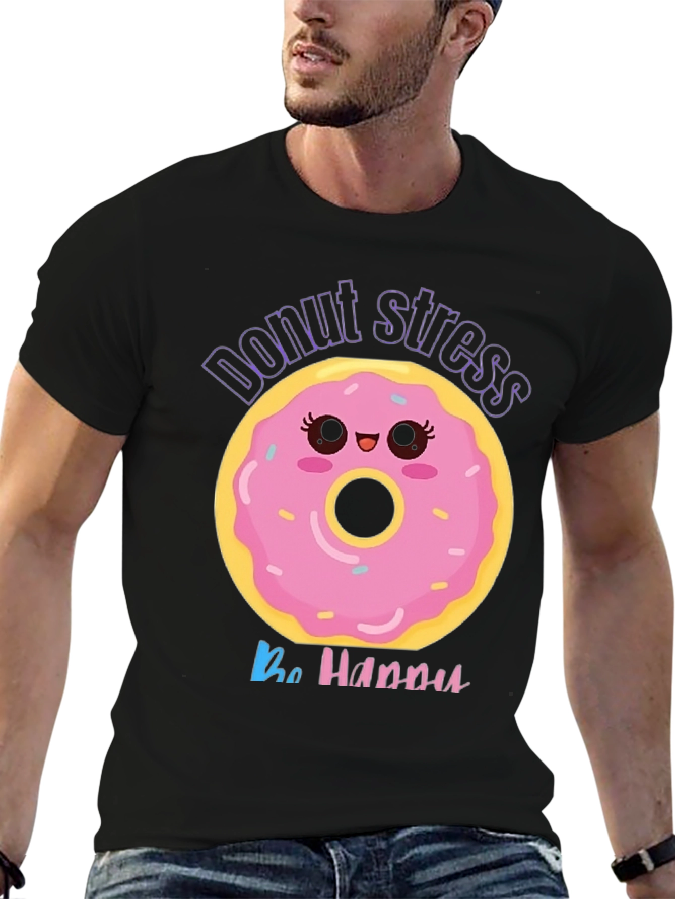 Donut Stress Be Happy Graphic Tee