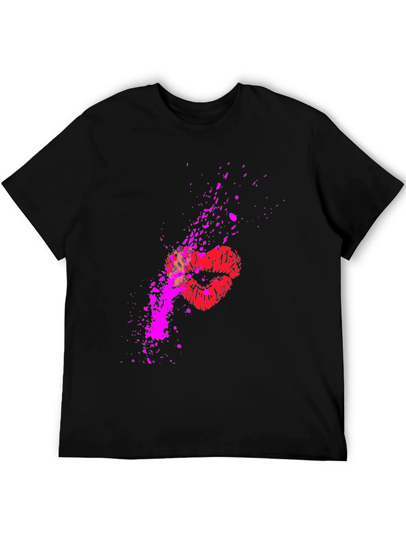 Kiss Splatter Graphic Tee - Black