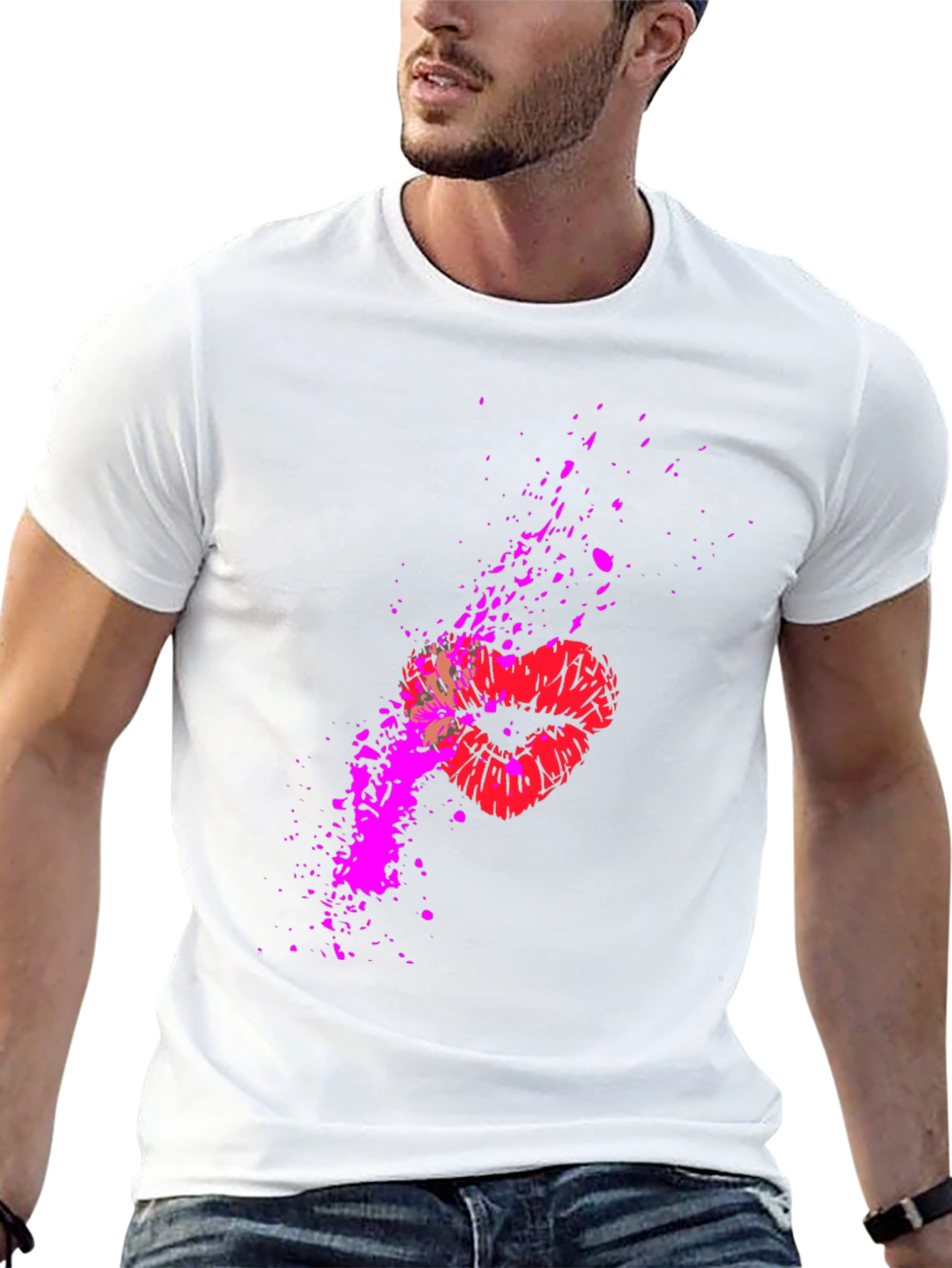 Kiss Splatter Graphic Tee - Black