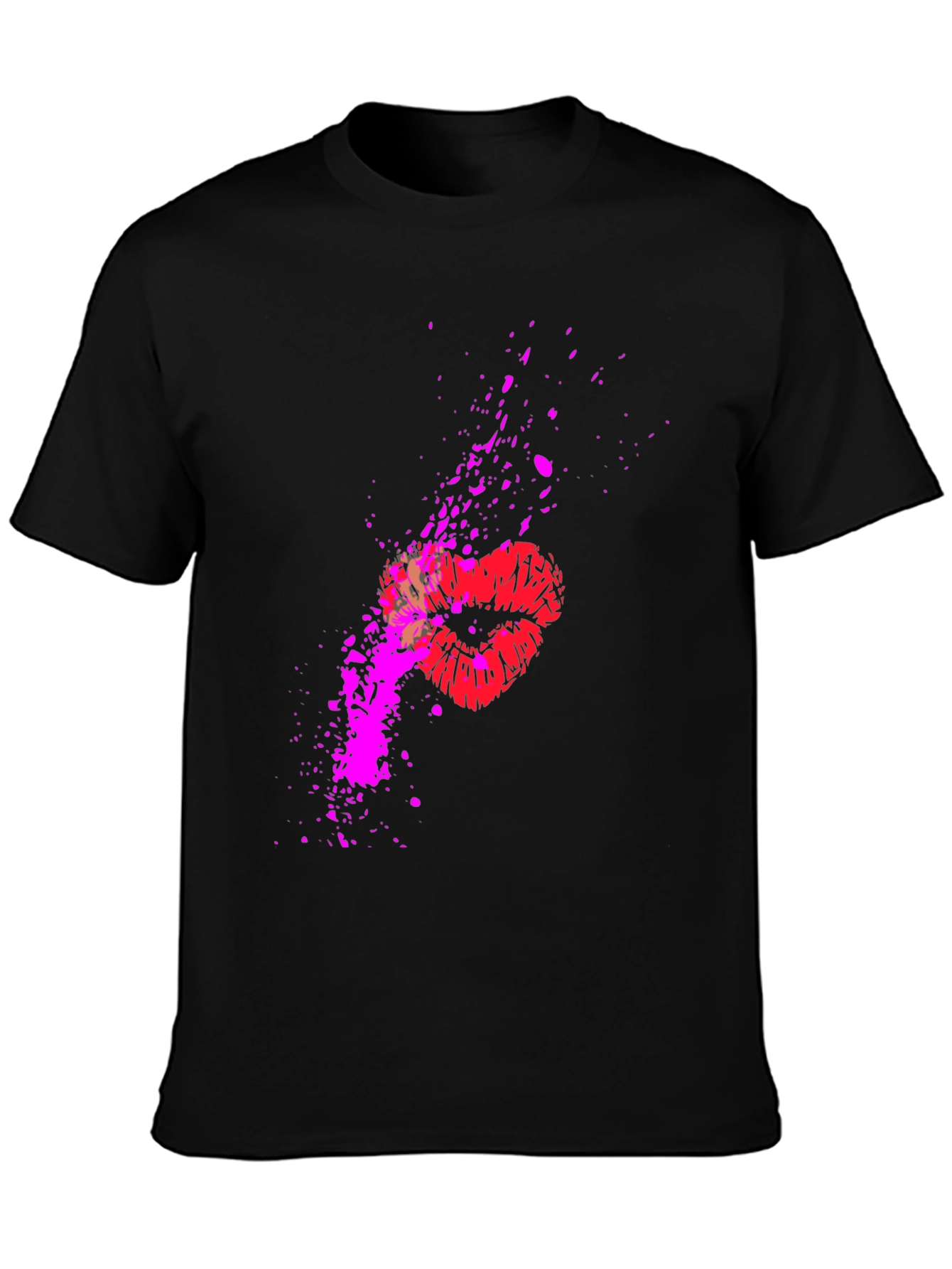 Kiss Splatter Graphic Tee - Black