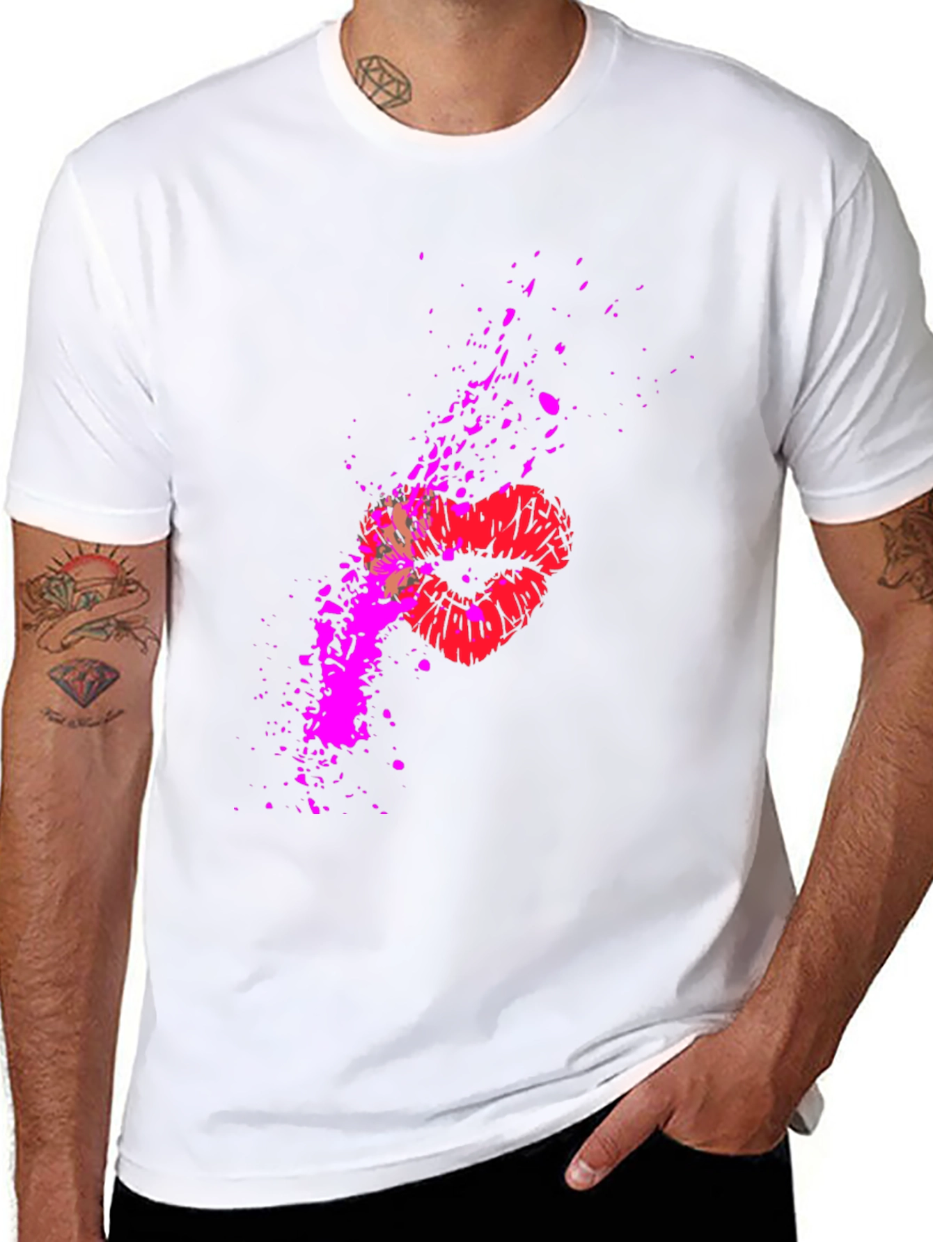 Kiss Splatter Graphic Tee - Black