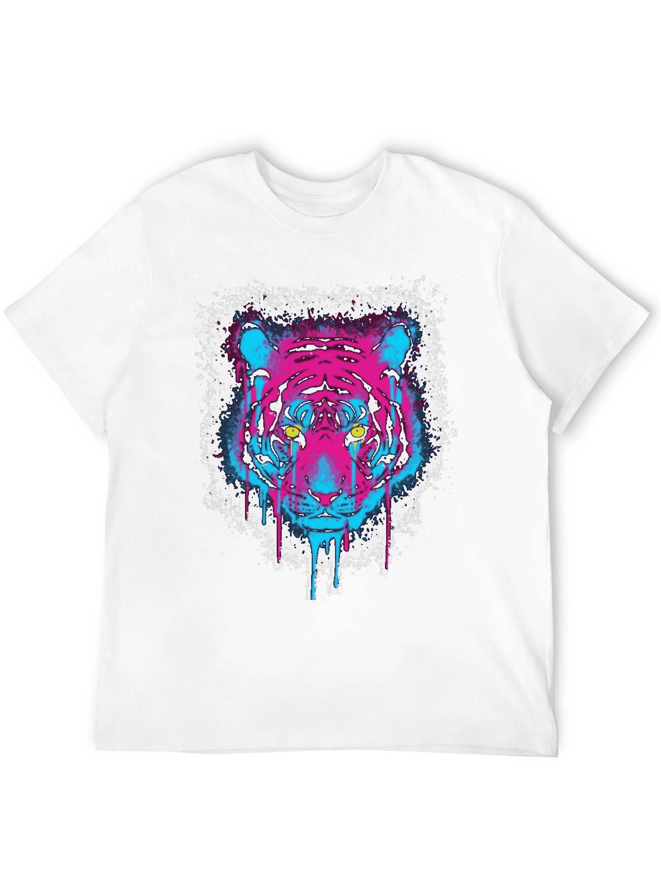 Neon Tiger Graphic Black T-Shirt