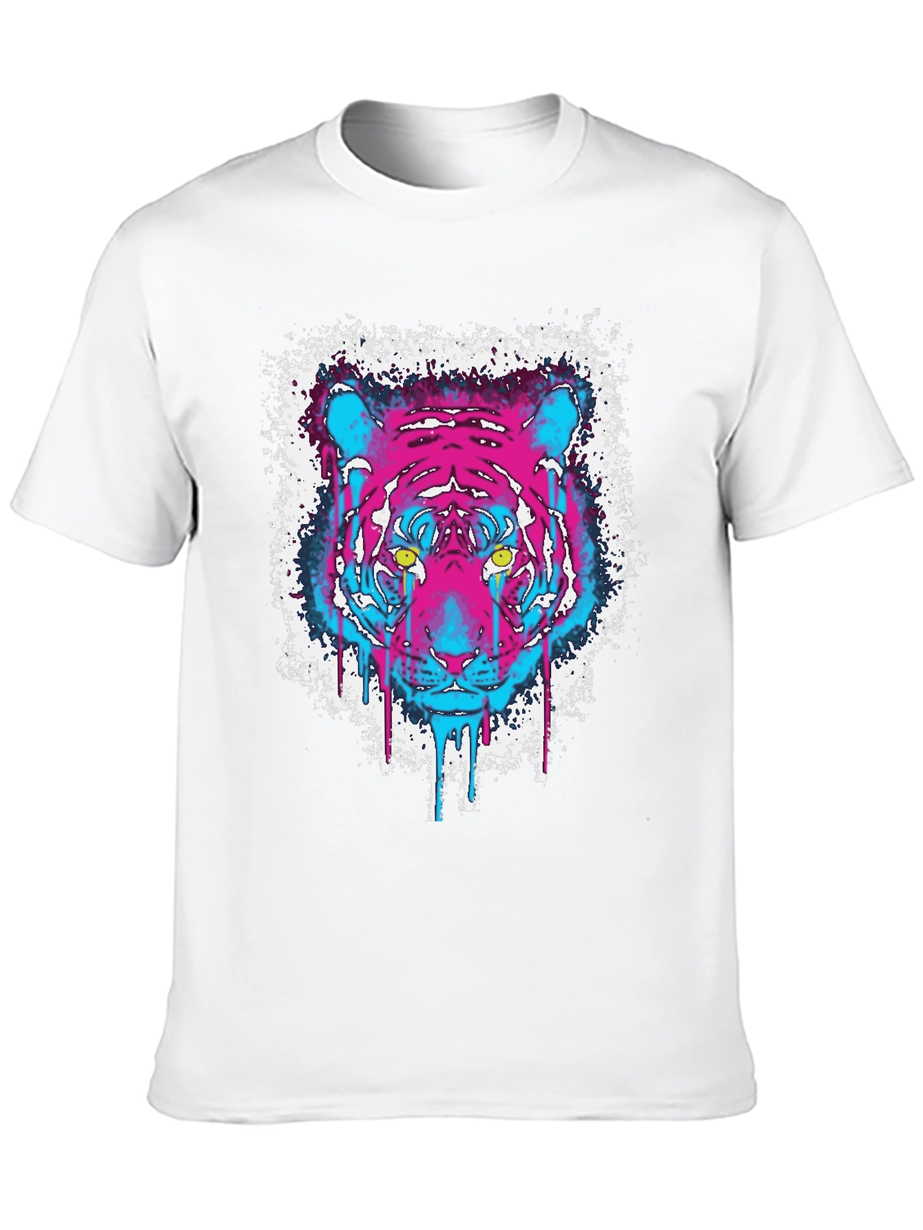 Neon Tiger Graphic Black T-Shirt