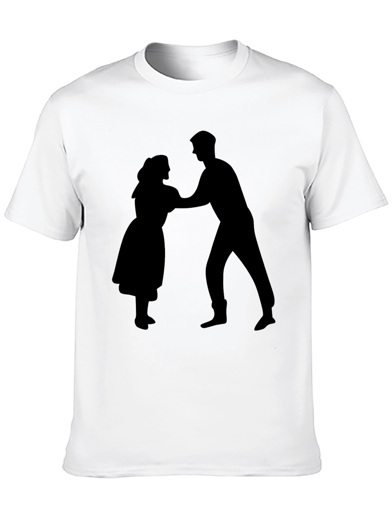 Dancing Couple Silhouette T-Shirt - Black