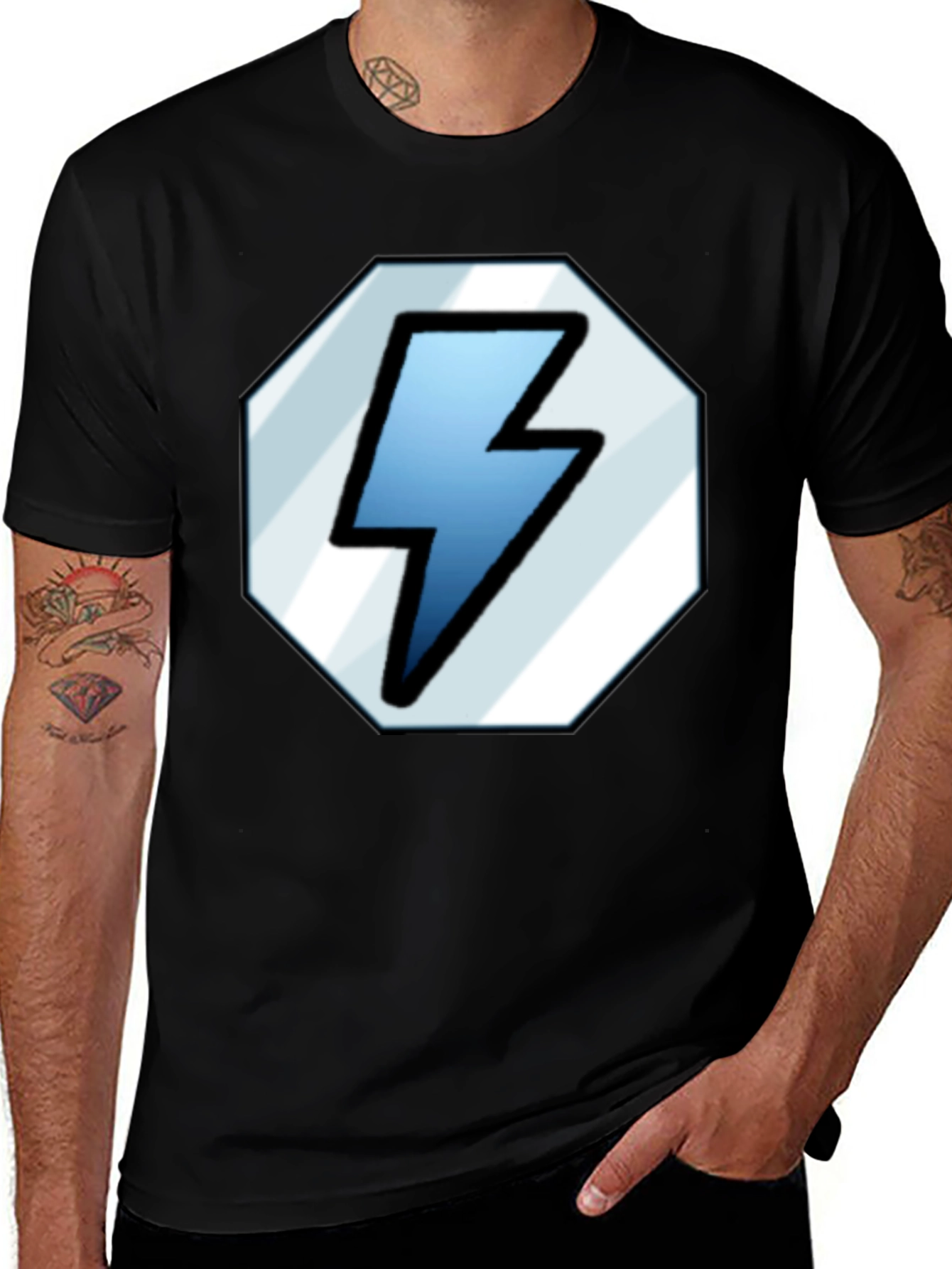 Lightning Bolt Graphic Tee - Classic Black Shirt