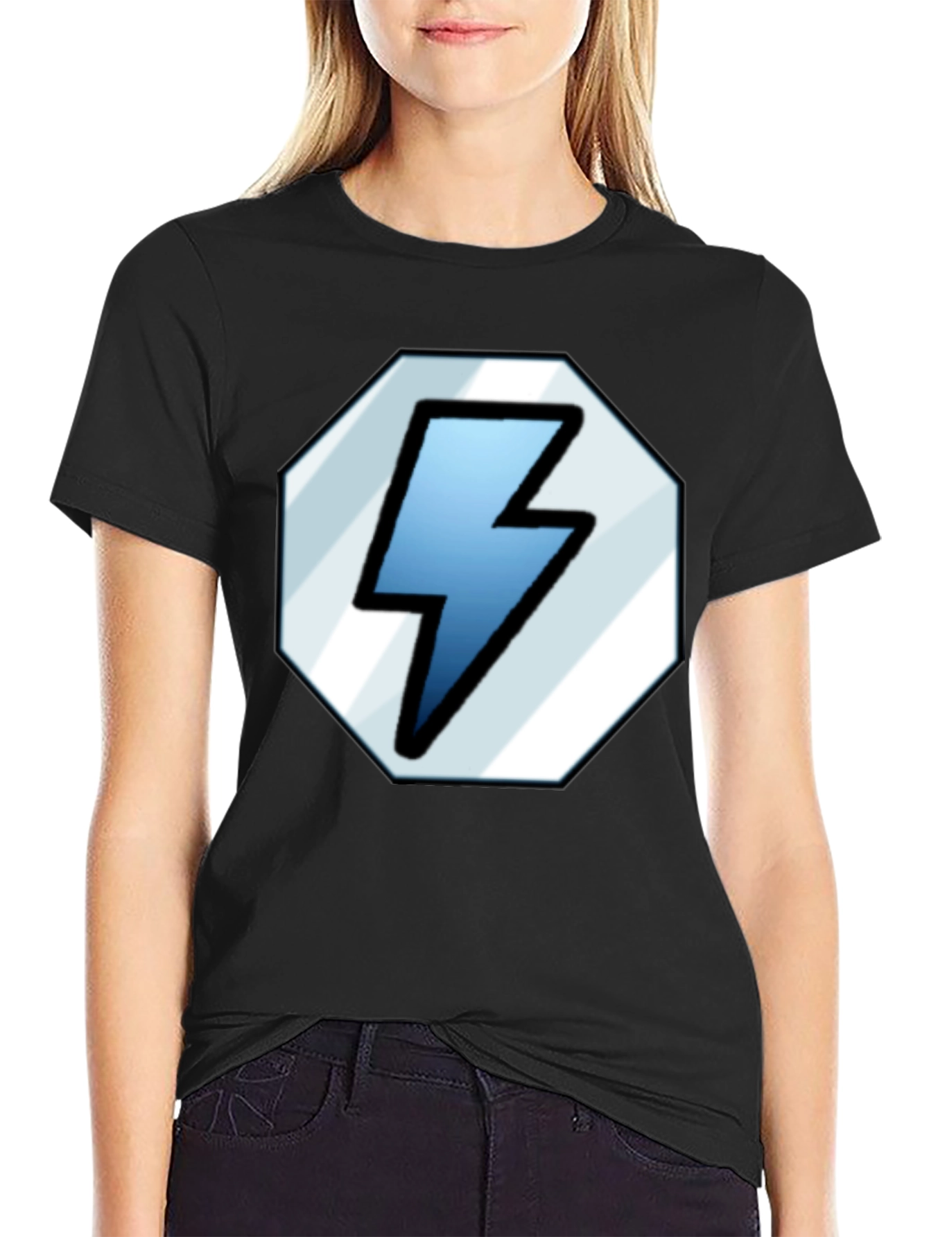 Lightning Bolt Graphic Tee - Classic Black Shirt