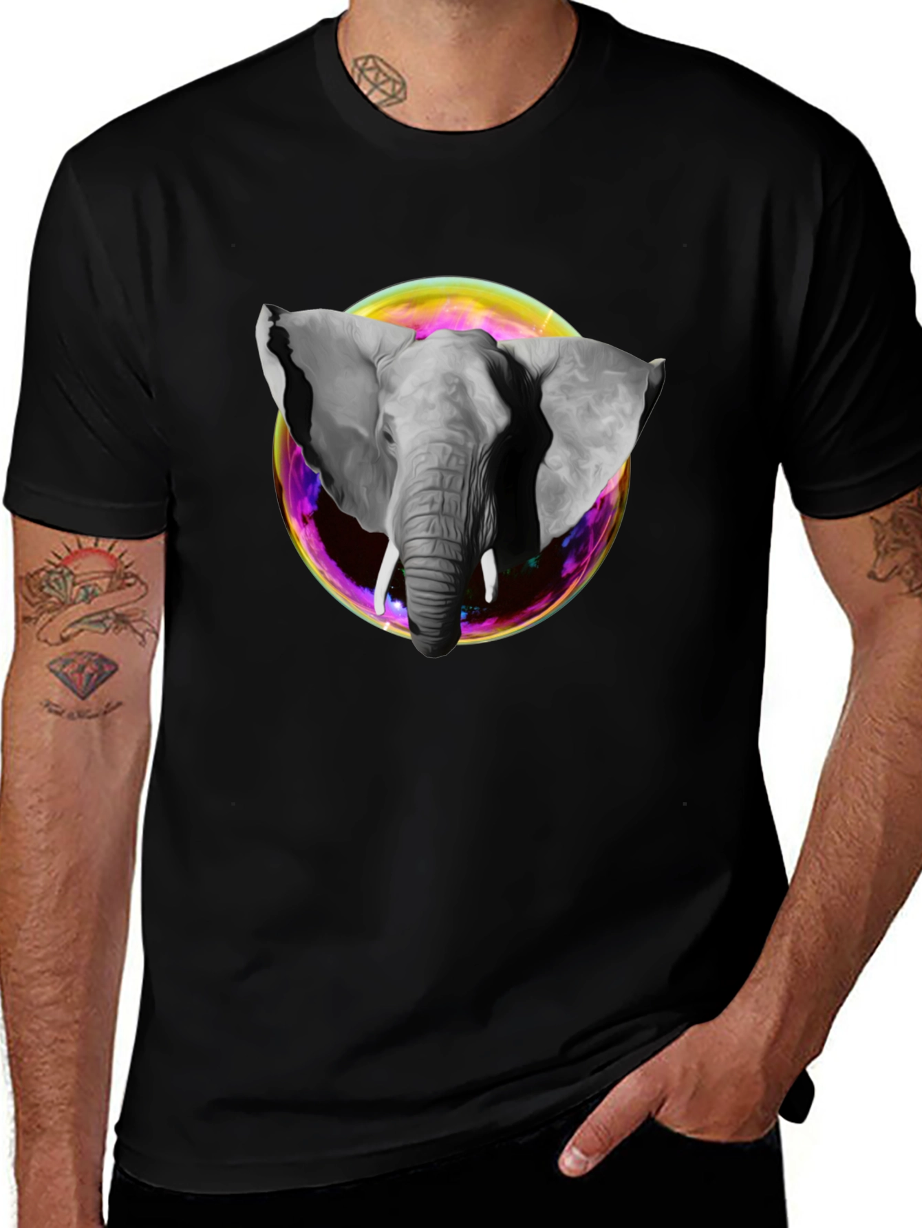 Elephant Bubble Graphic T-Shirt