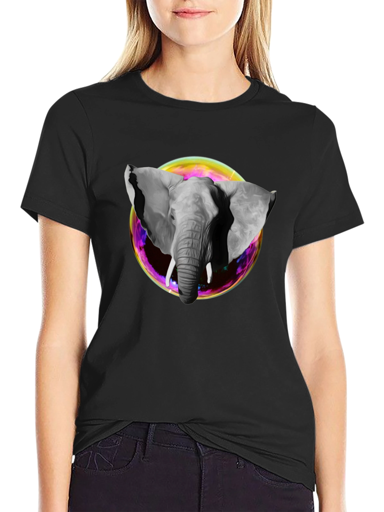 Elephant Bubble Graphic T-Shirt
