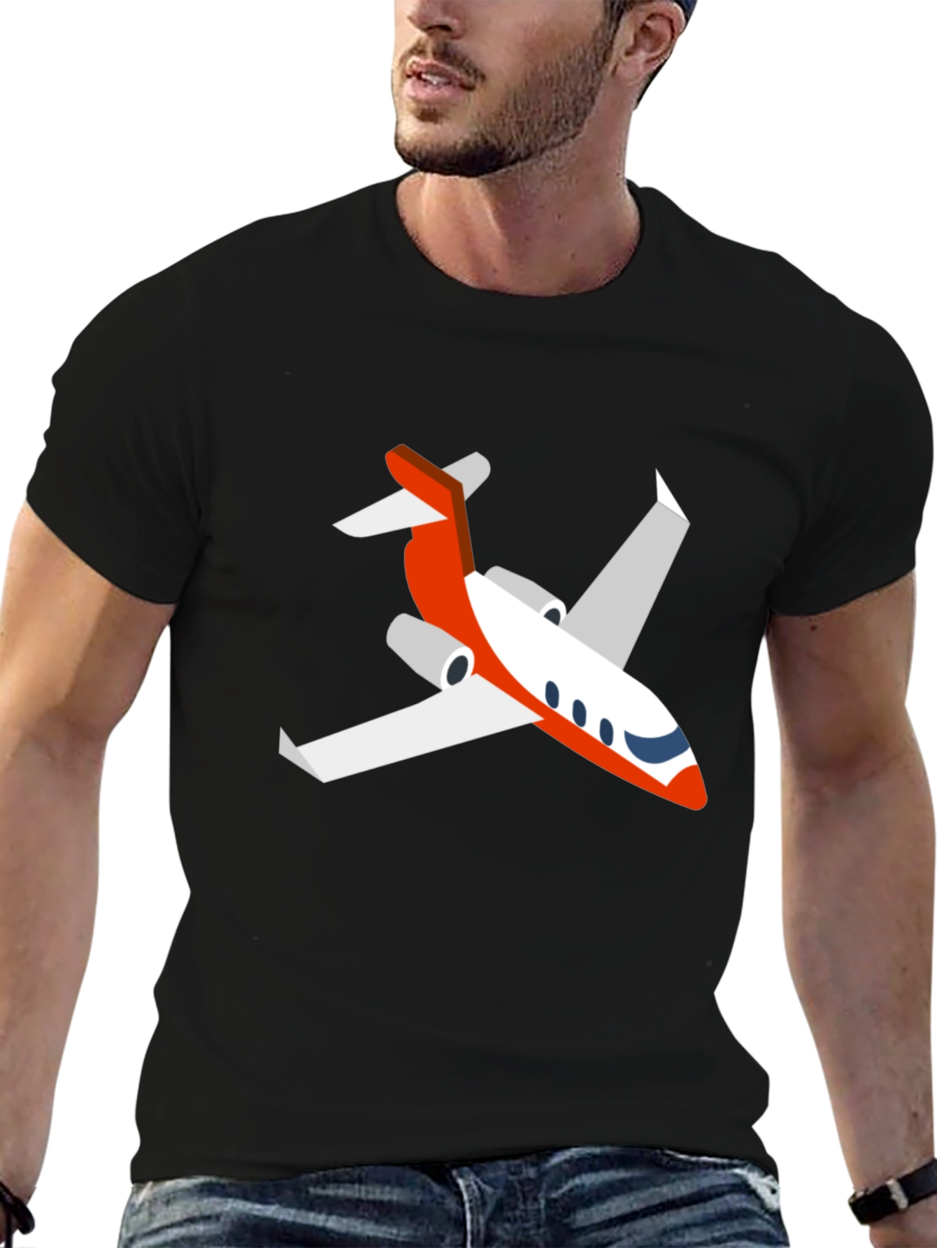 Jet Graphic Tee - Black Stylish T-Shirt