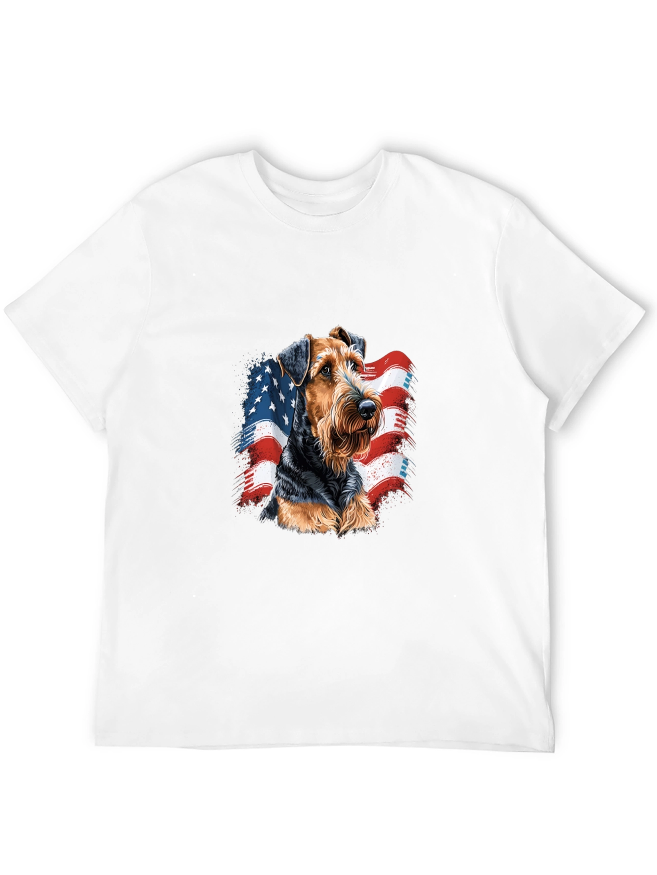 Patriotic Dog Graphic T-Shirt - Mens Black Tee