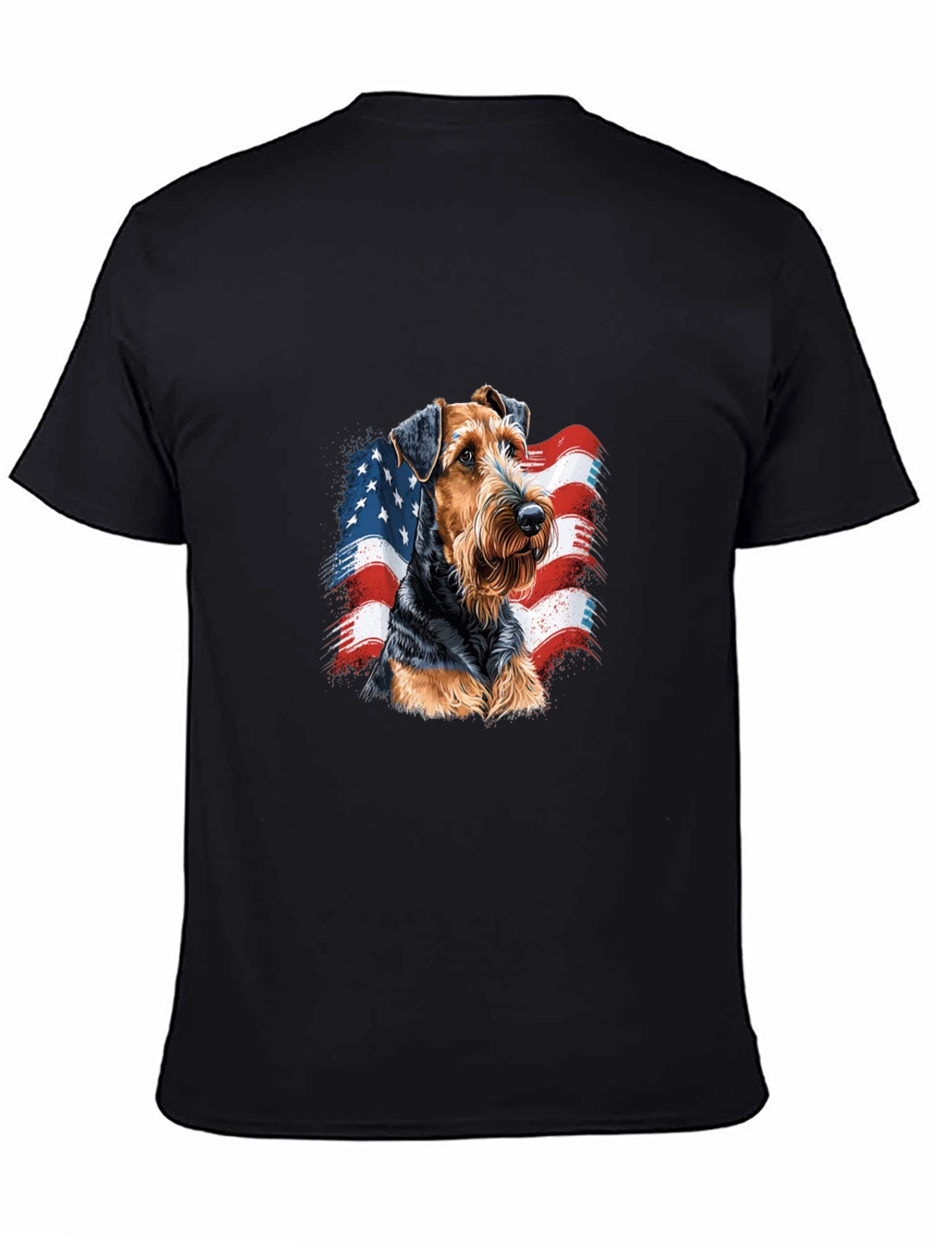 Patriotic Dog Graphic T-Shirt - Mens Black Tee