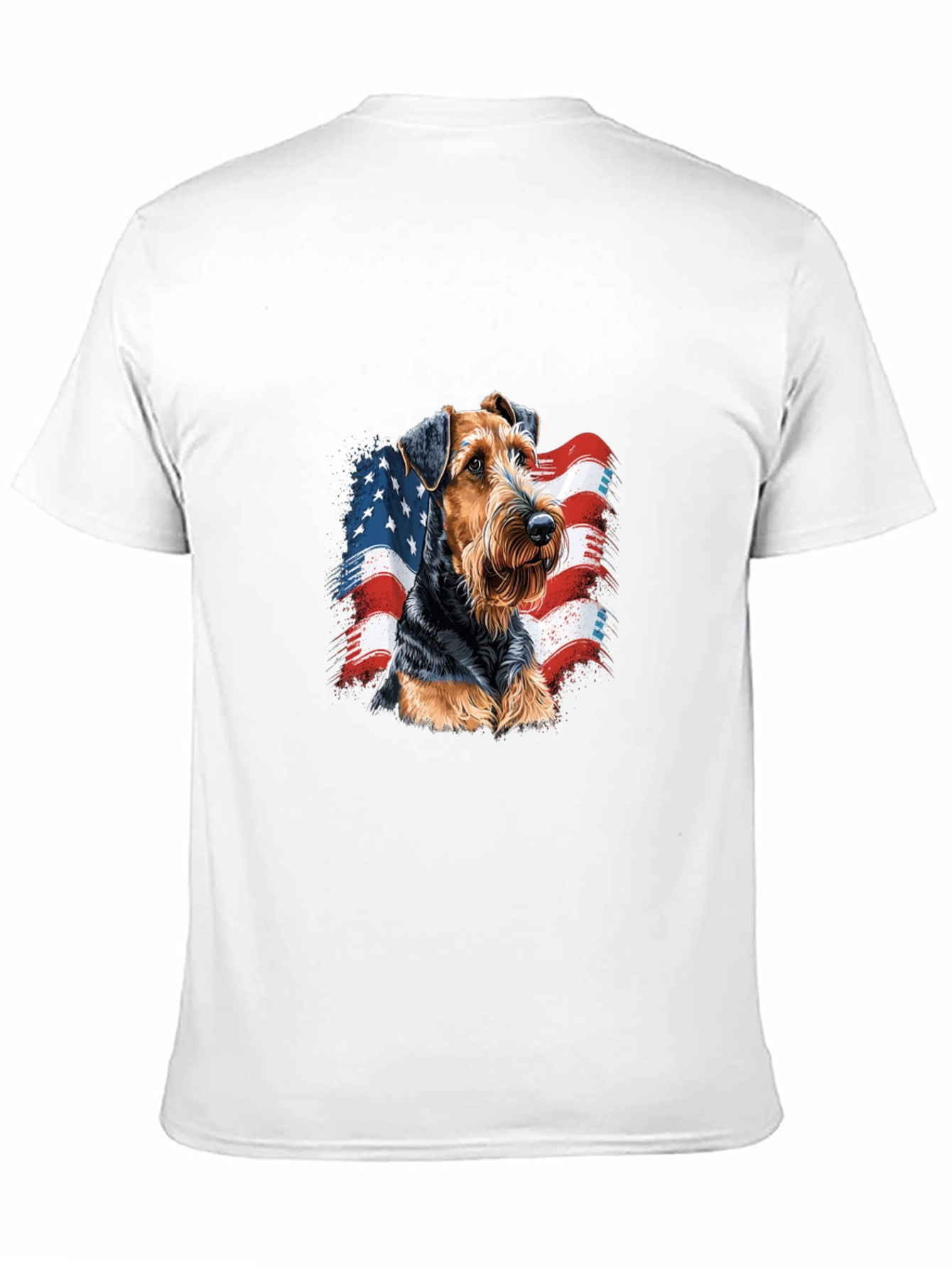 Patriotic Dog Graphic T-Shirt - Mens Black Tee