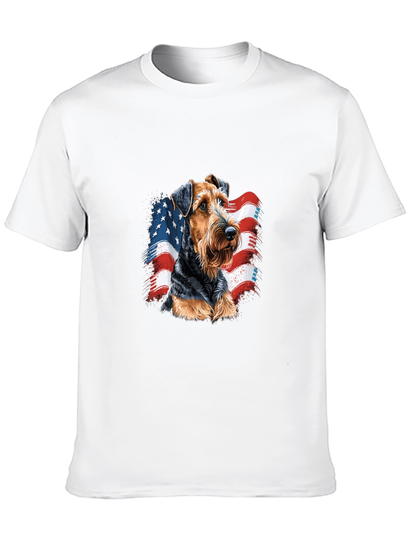 Patriotic Dog Graphic T-Shirt - Mens Black Tee