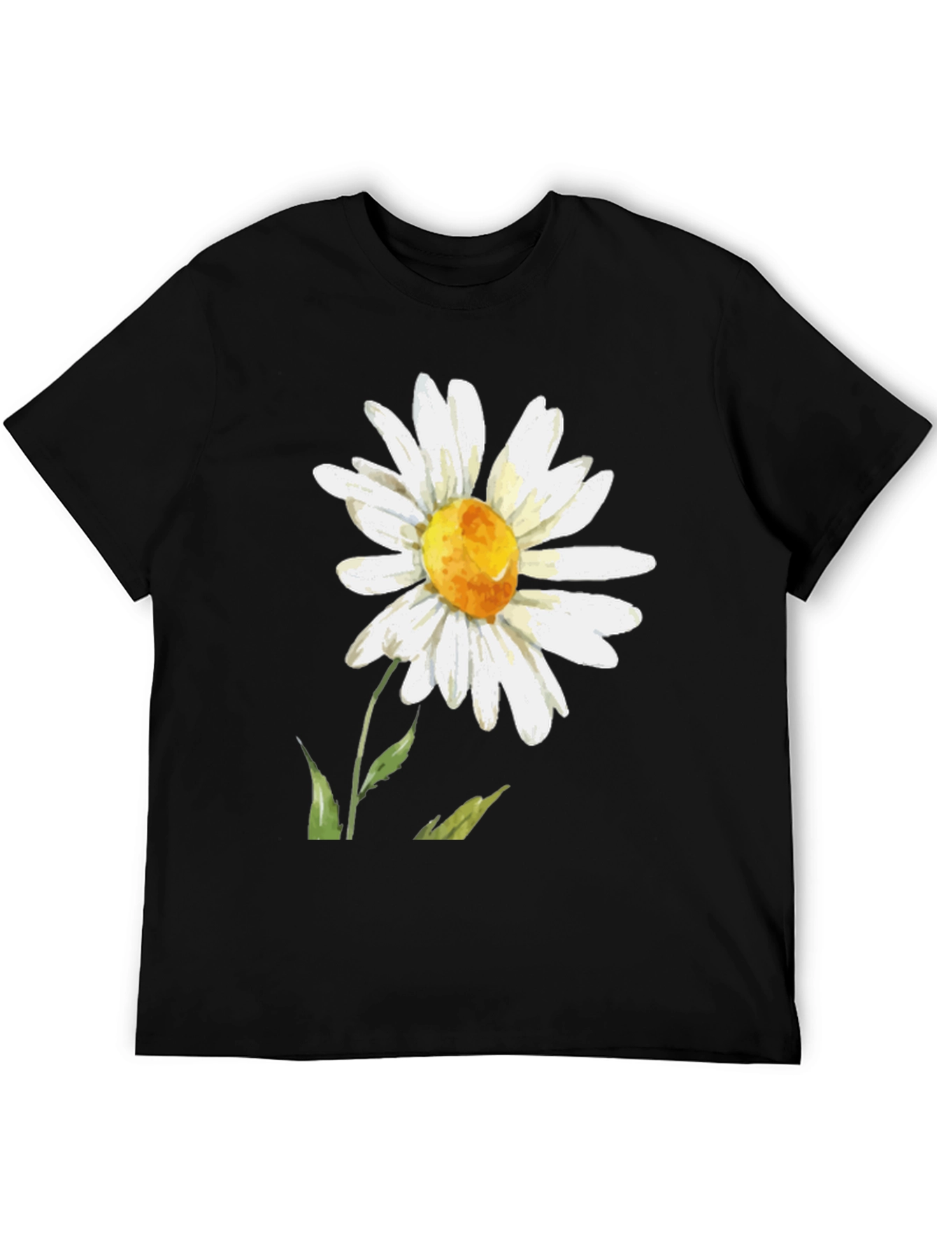 Daisy Flower Graphic T-Shirt - Black