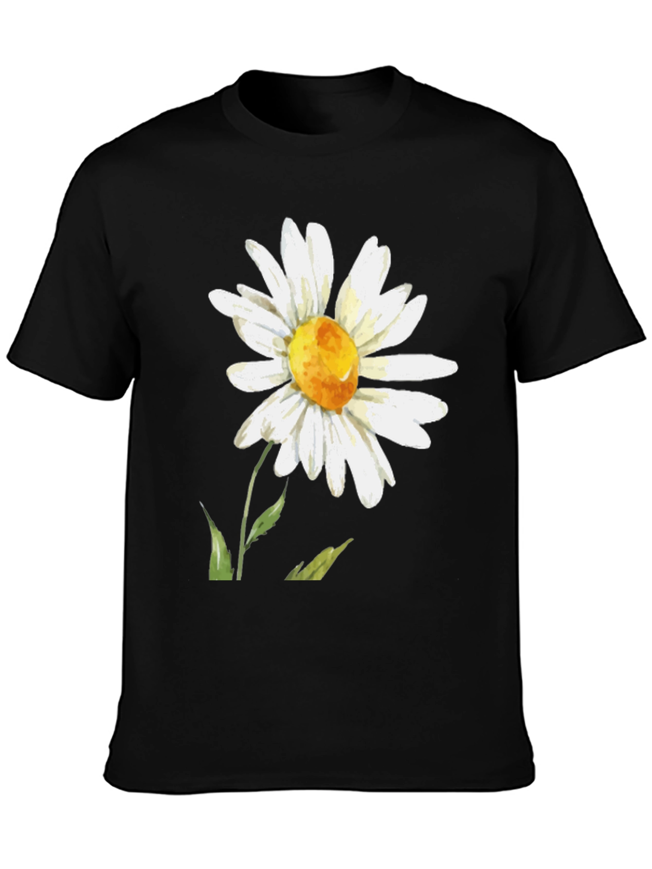 Daisy Flower Graphic T-Shirt - Black